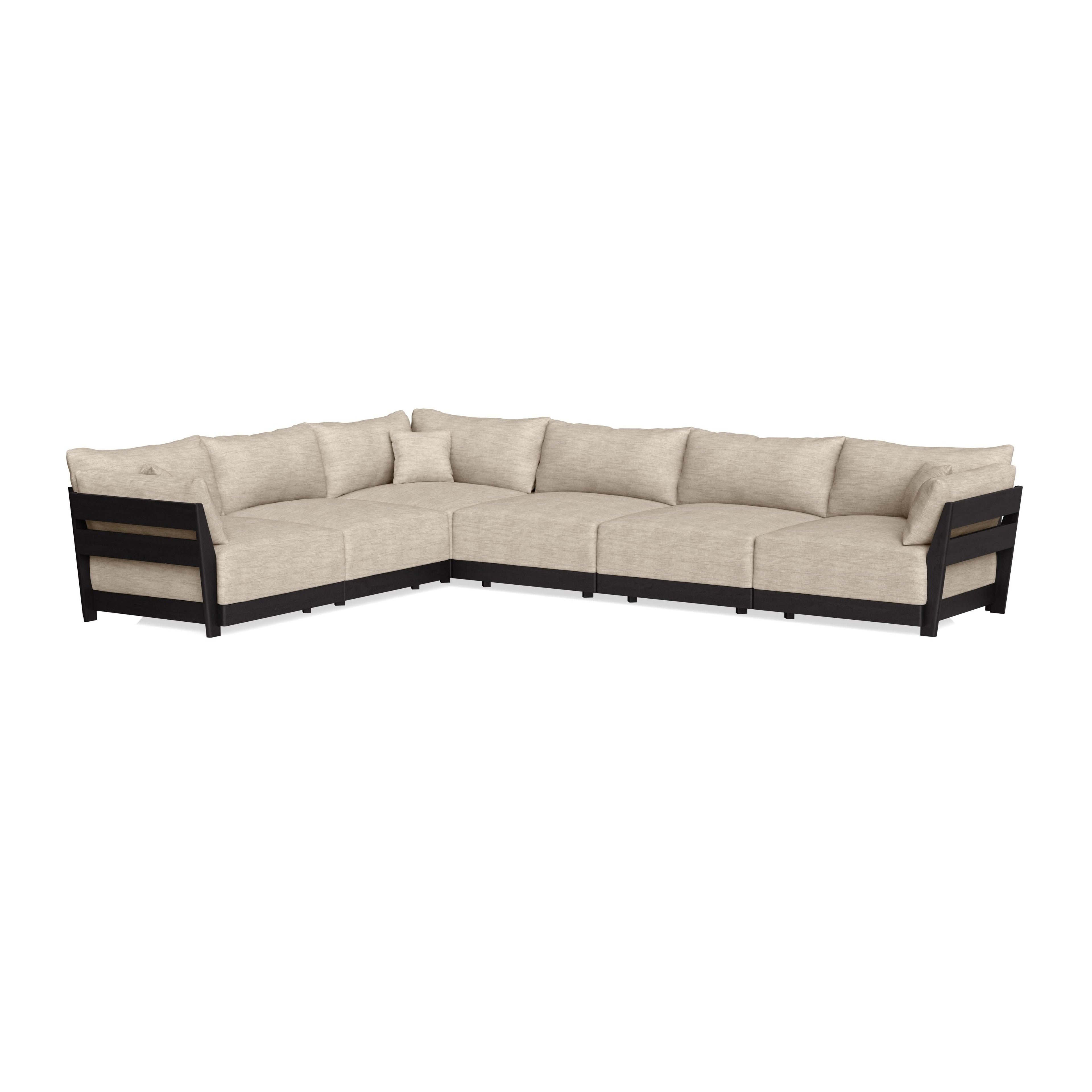 Modular Bondi Black 6-Seater Corner Sectional in Wheat | Memory Foam Blend
