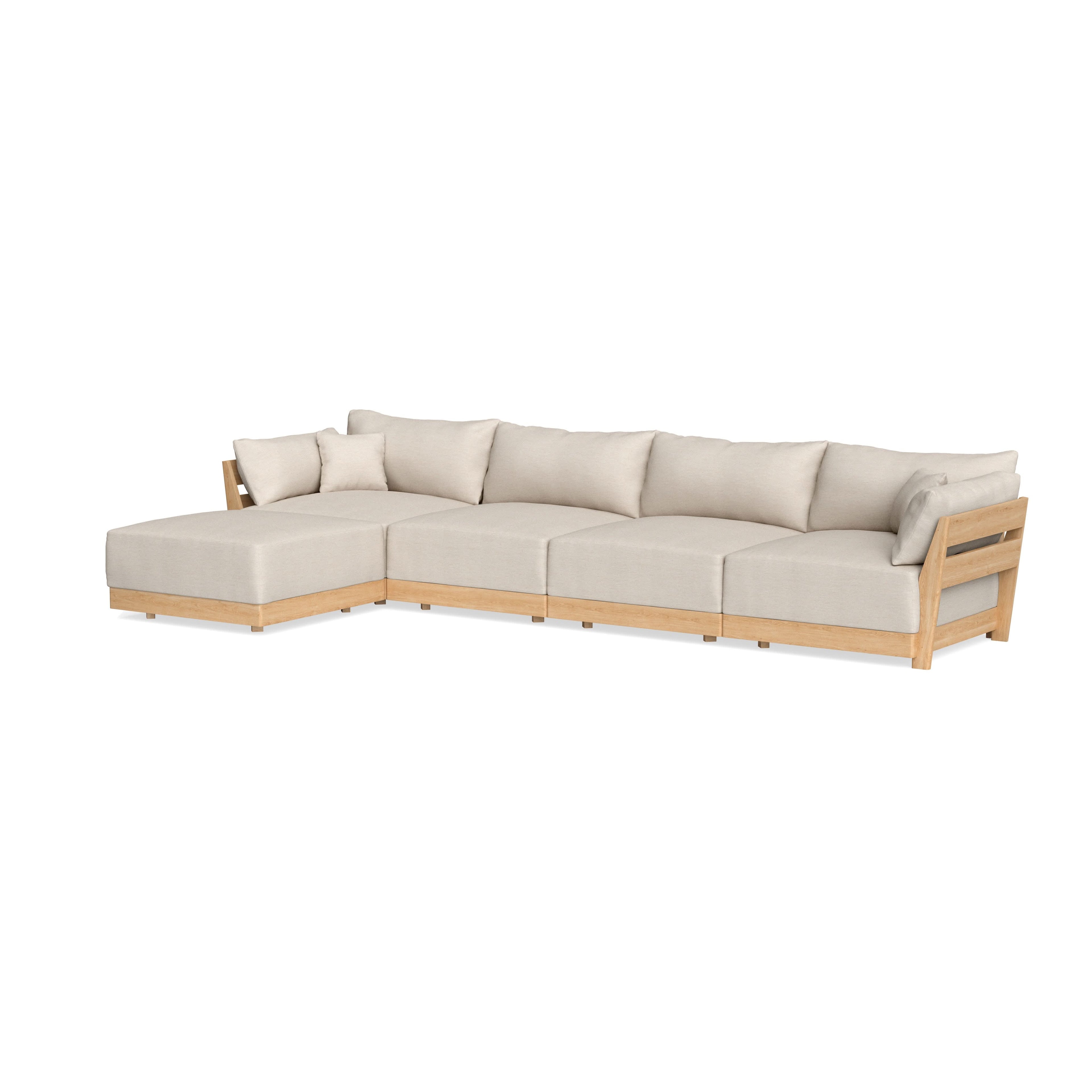 Modular Bondi Latte 4-Seater Sectional in Seashell | Classic Blend