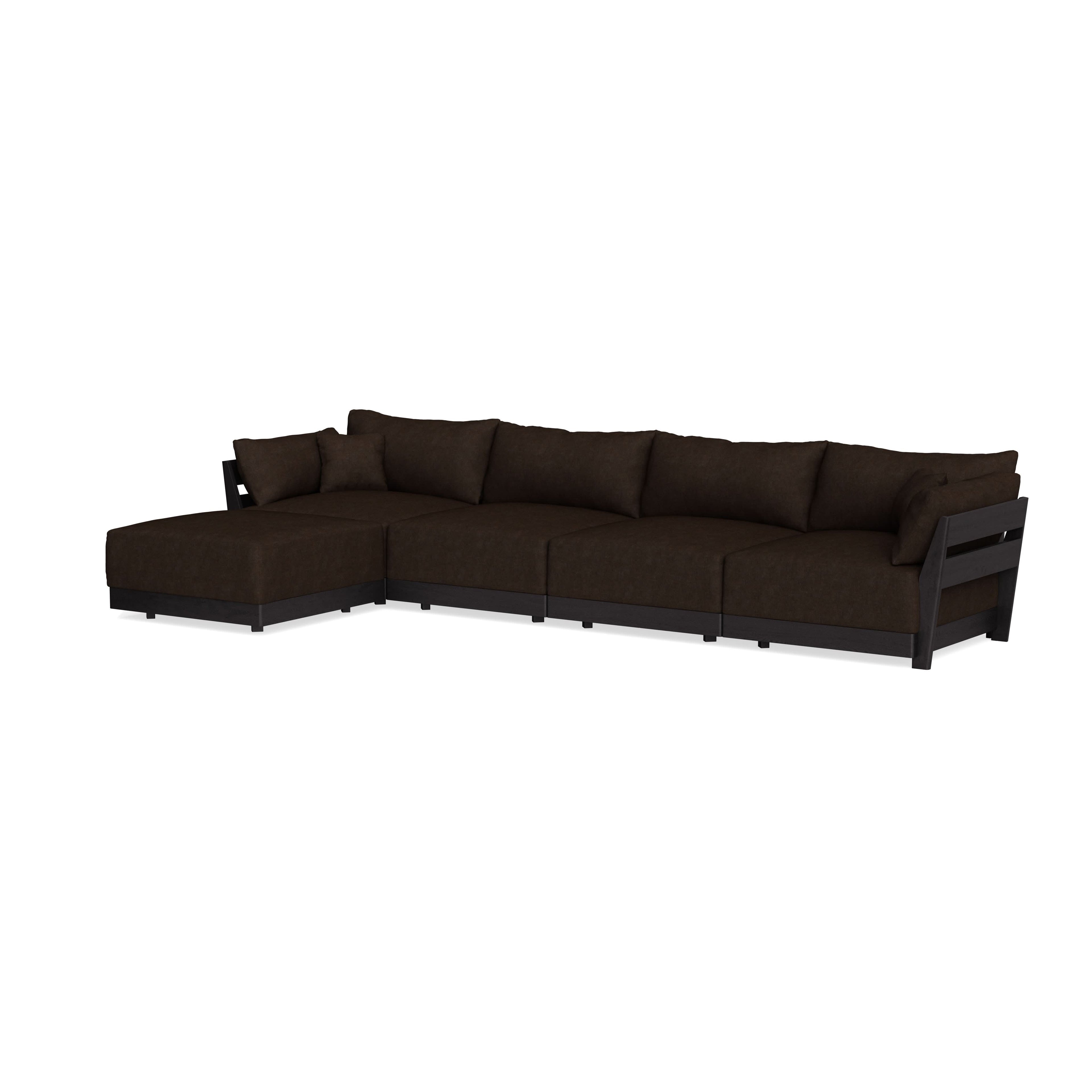 Modular Bondi Black 4-Seater Sectional in Espresso | Classic Blend