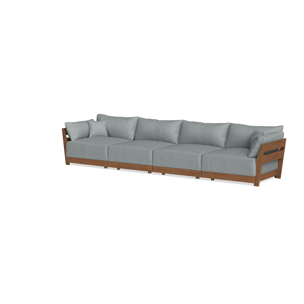 Modular Bondi Espresso 4-Seater Sofa in Light Steel | Memory Foam Blend