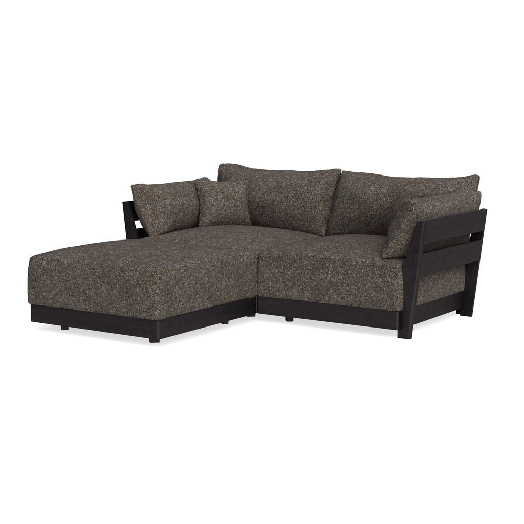 Modular Bondi Black 2-Seater Sectional in Eclipse | Memory Foam Blend