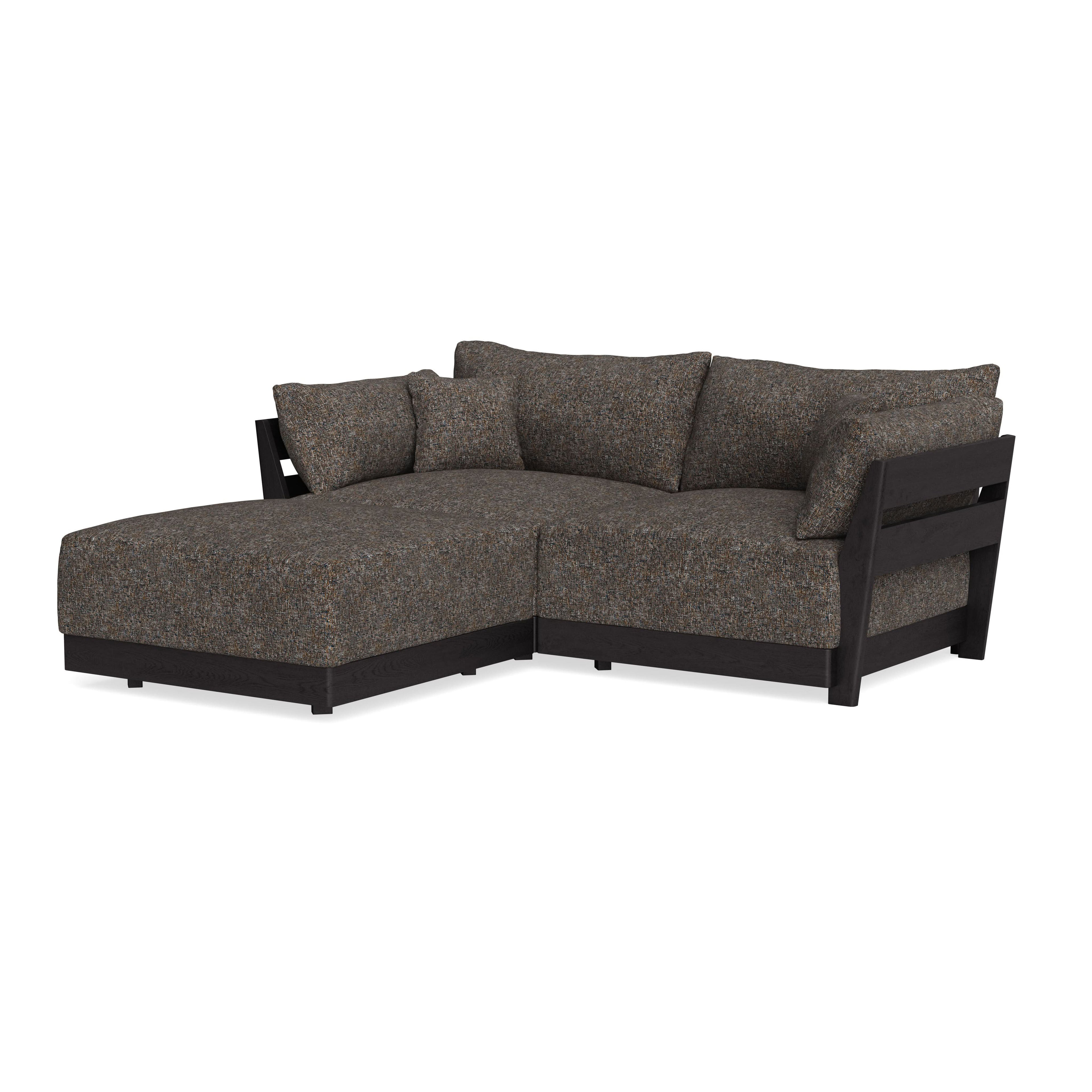 Modular Bondi Black 2-Seater Sectional in Eclipse | Memory Foam Blend