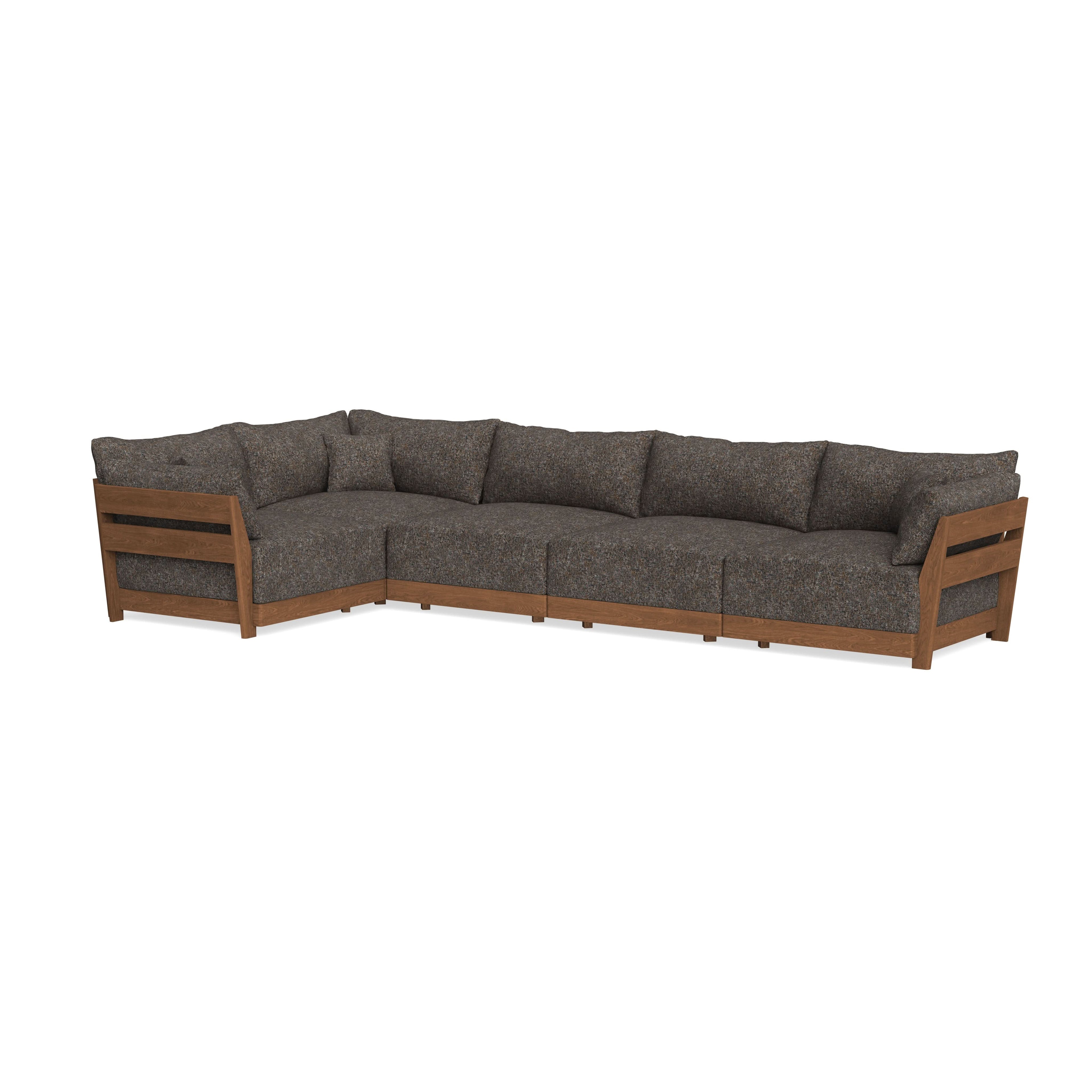 Modular Bondi Espresso 5-Seater L-Sectional in Eclipse | Memory Foam Blend