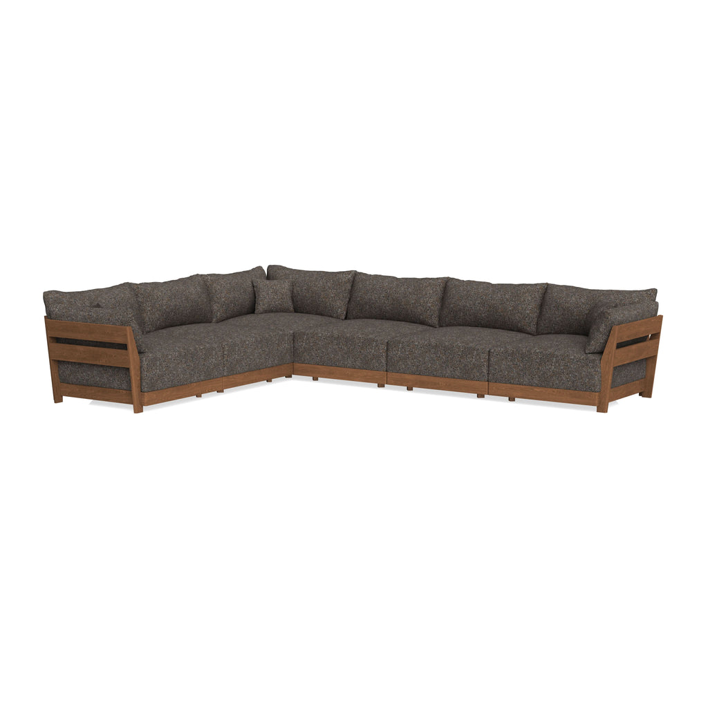 Modular Bondi Espresso 6-Seater Corner Sectional in Eclipse | Memory Foam Blend