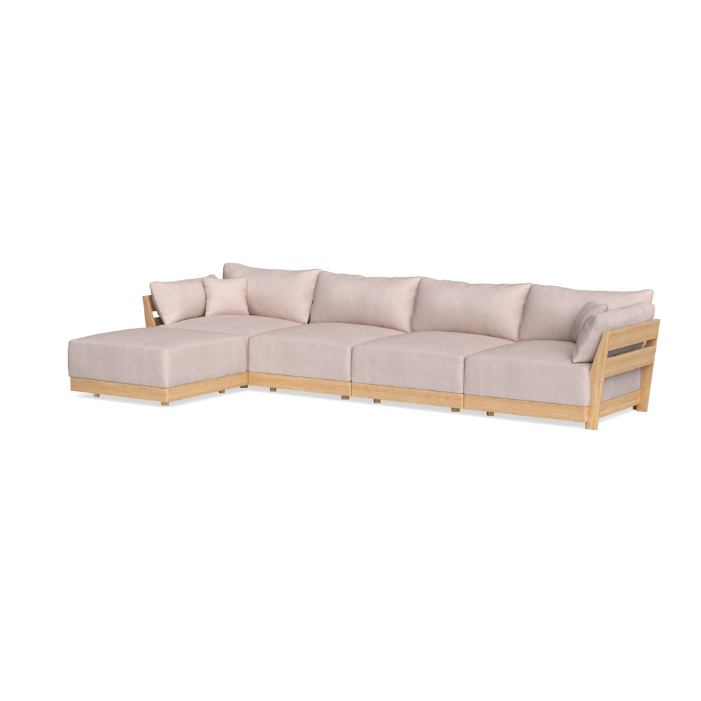 Modular Bondi Latte 4-Seater Sectional in Blush | Memory Foam Blend