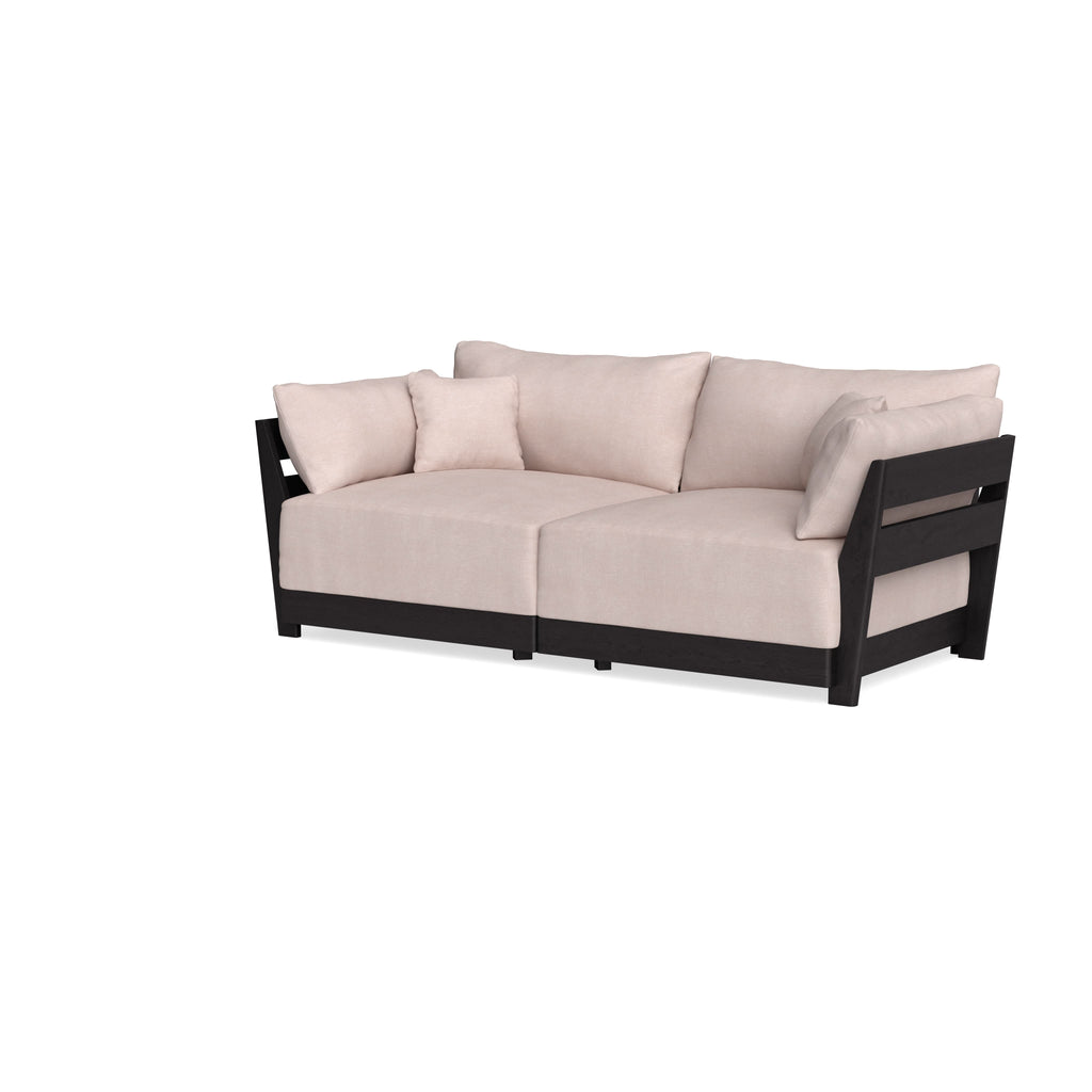 Modular Bondi Black 2-Seater Sofa in Blush | Memory Foam Blend