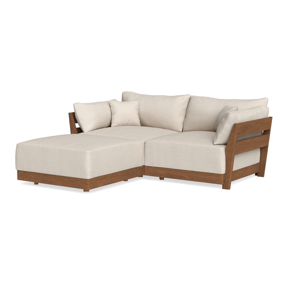 Modular Bondi Espresso 2-Seater Sectional in Seashell | Classic Blend