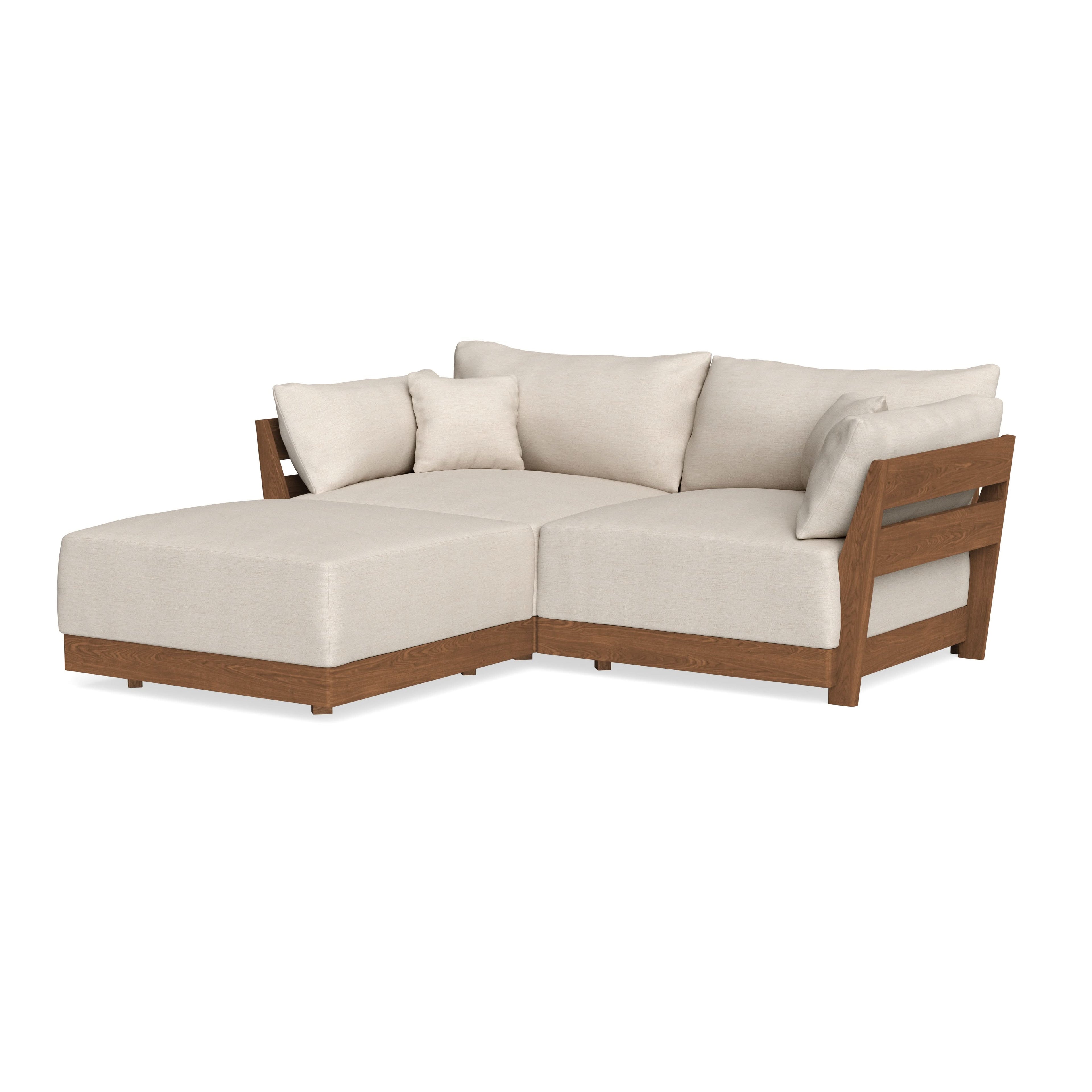 Modular Bondi Espresso 2-Seater Sectional in Seashell | Classic Blend