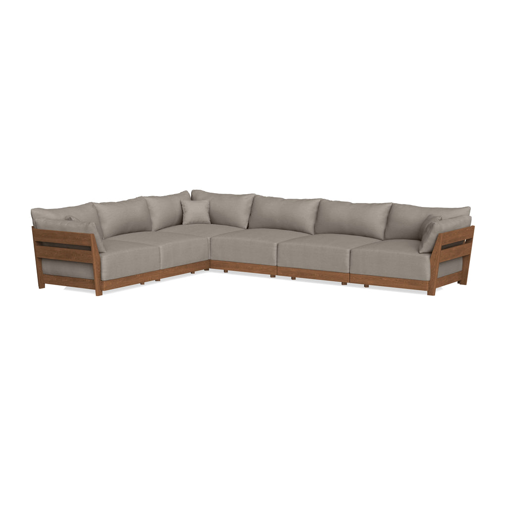 Modular Bondi Espresso 6-Seater Corner Sectional in Cinder Gray | Memory Foam Blend