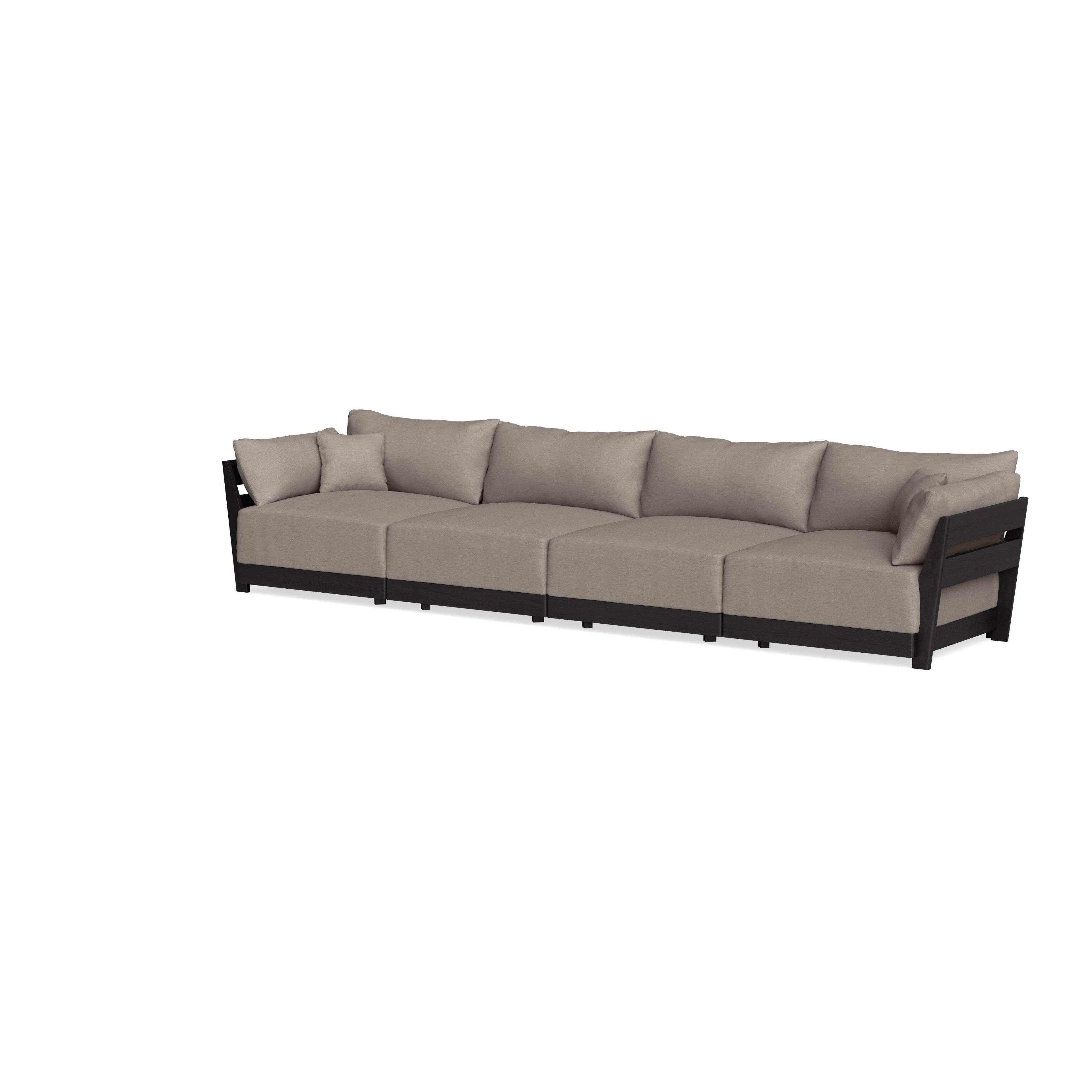 Modular Bondi Black 4-Seater Sofa in Cinder Gray | Memory Foam Blend