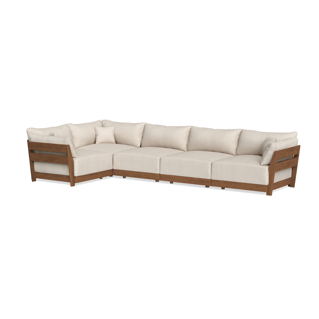 Modular Bondi Espresso 5-Seater L-Sectional in Seashell | Classic Blend