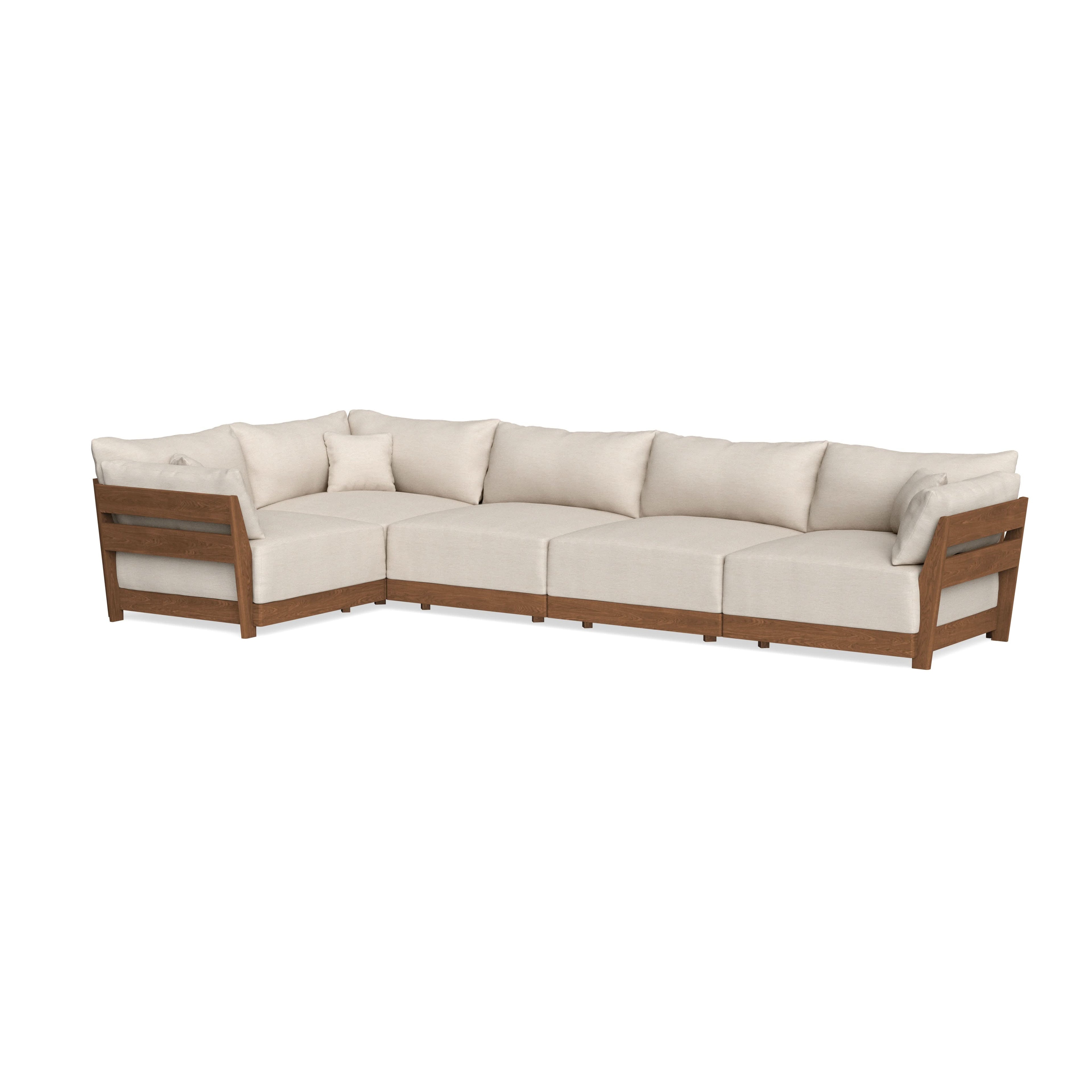 Modular Bondi Espresso 5-Seater L-Sectional in Seashell | Classic Blend