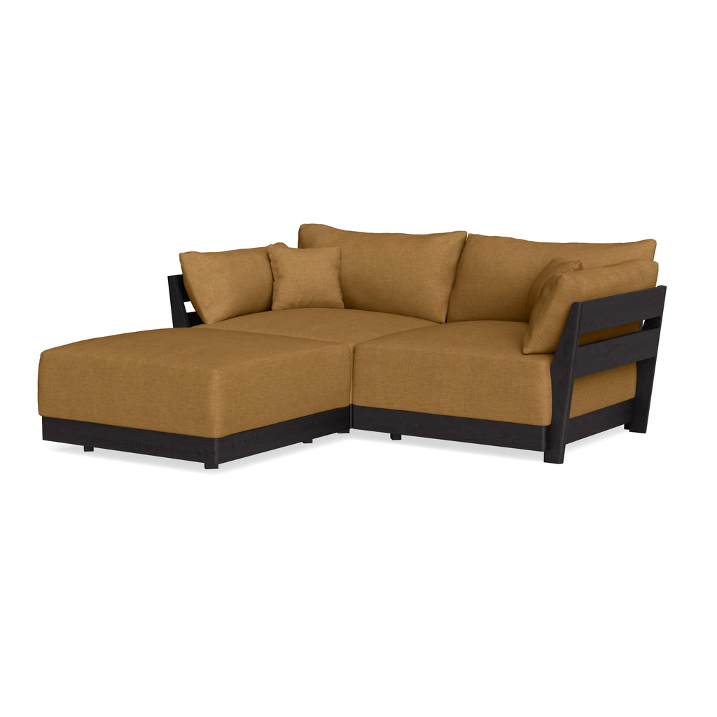 Modular Bondi Black 2-Seater Sectional in Dijon | Classic Blend