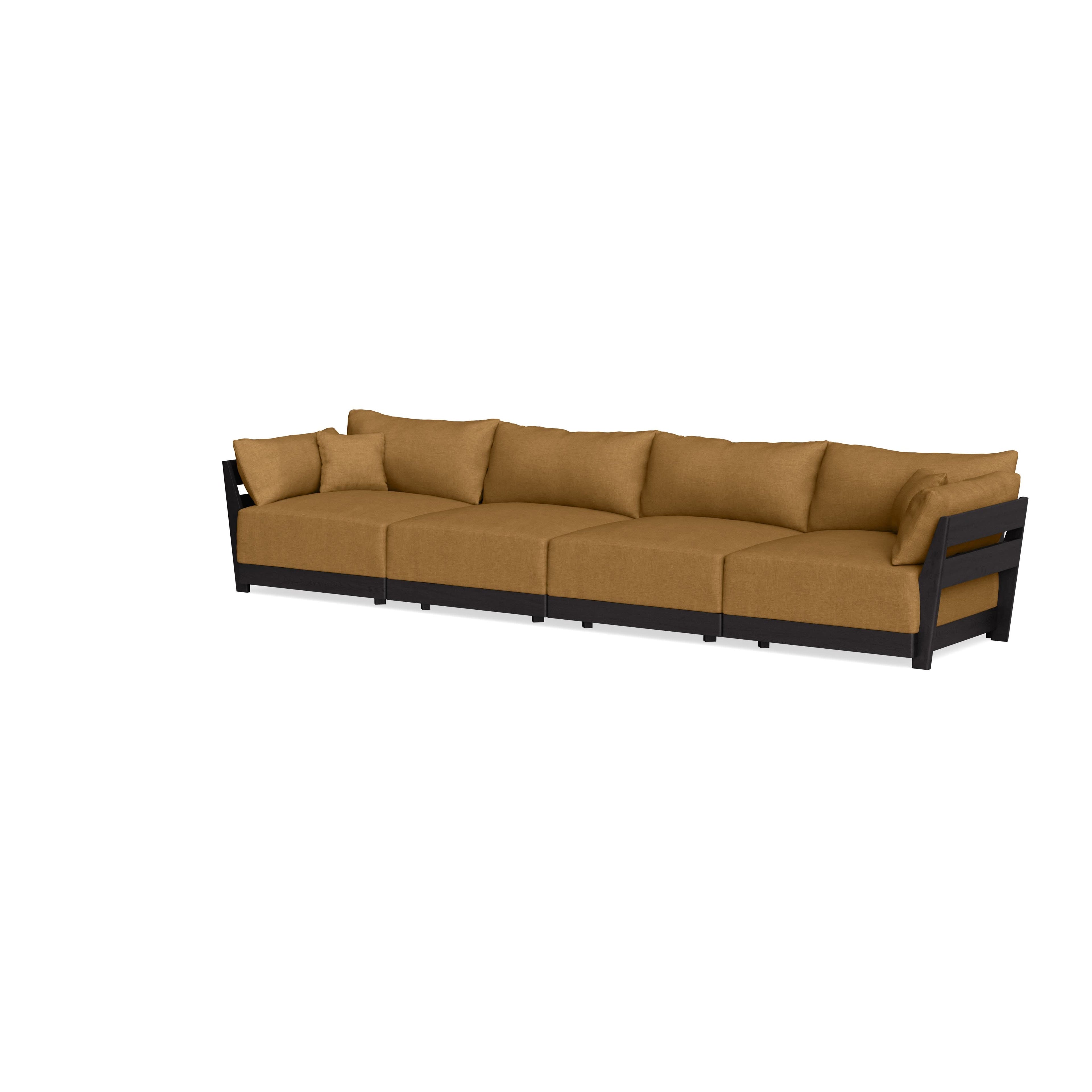 Modular Bondi Black 4-Seater Sofa in Dijon | Memory Foam Blend
