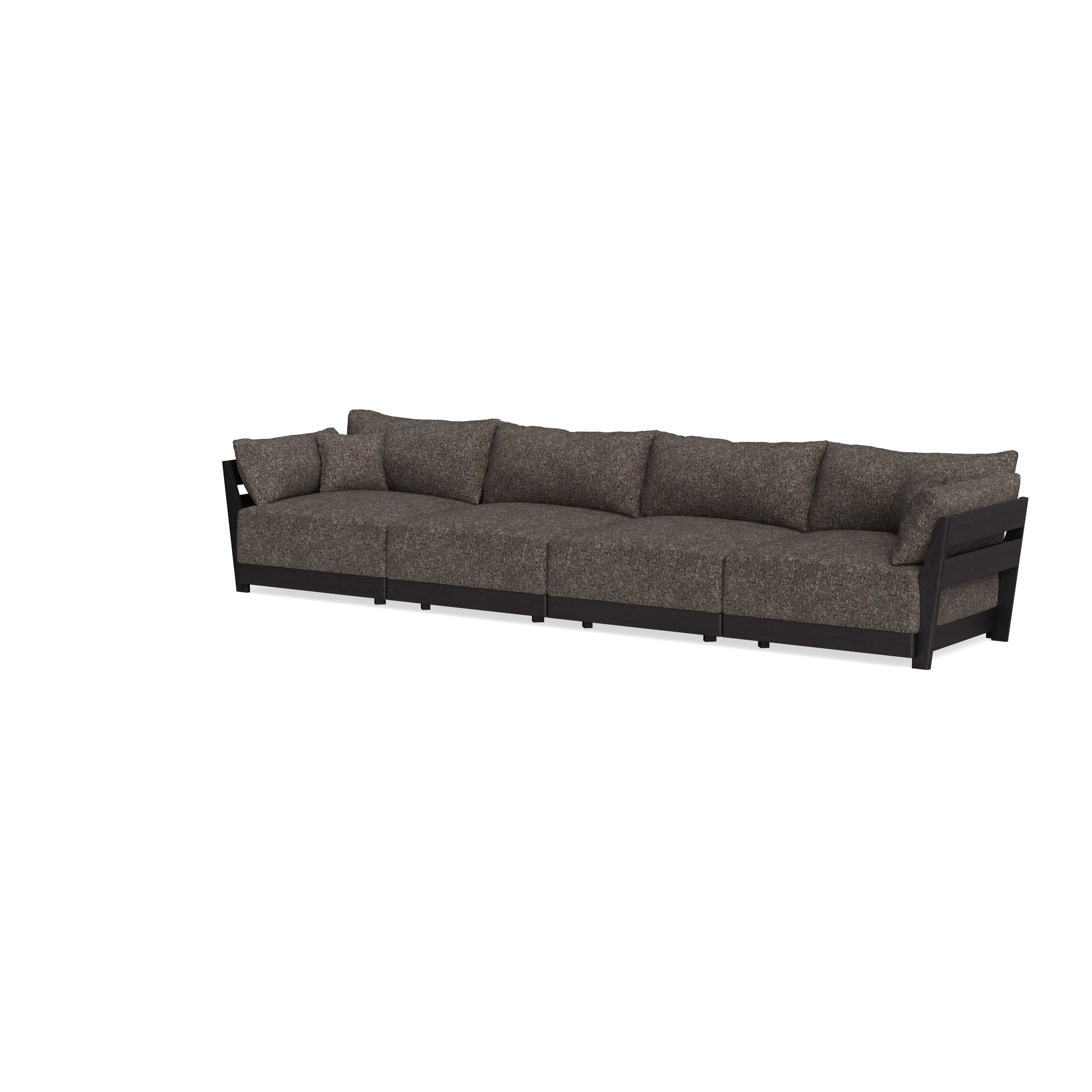 Modular Bondi Black 4-Seater Sofa in Eclipse | Memory Foam Blend
