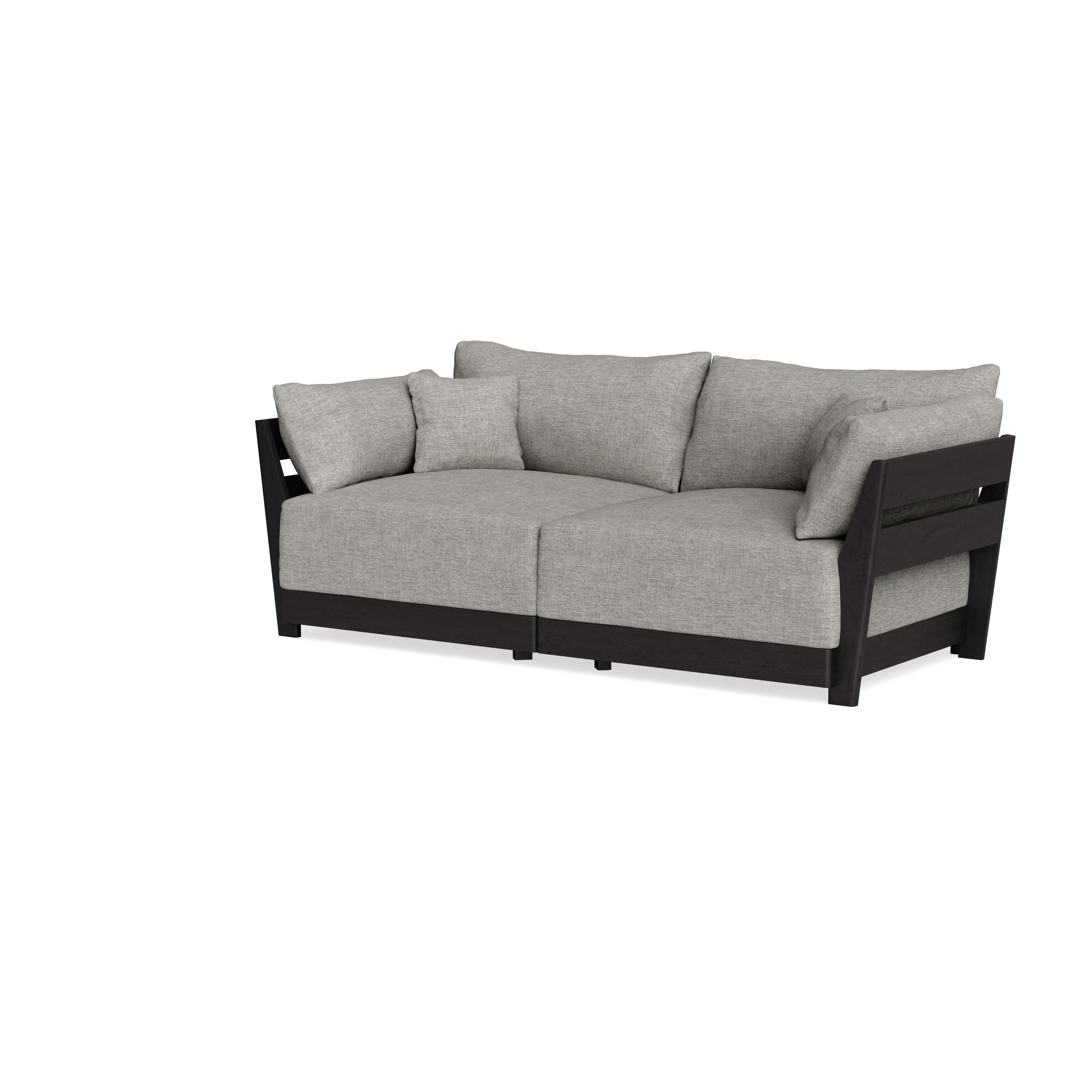 Modular Bondi Black 2-Seater Sofa in Fog | Memory Foam Blend