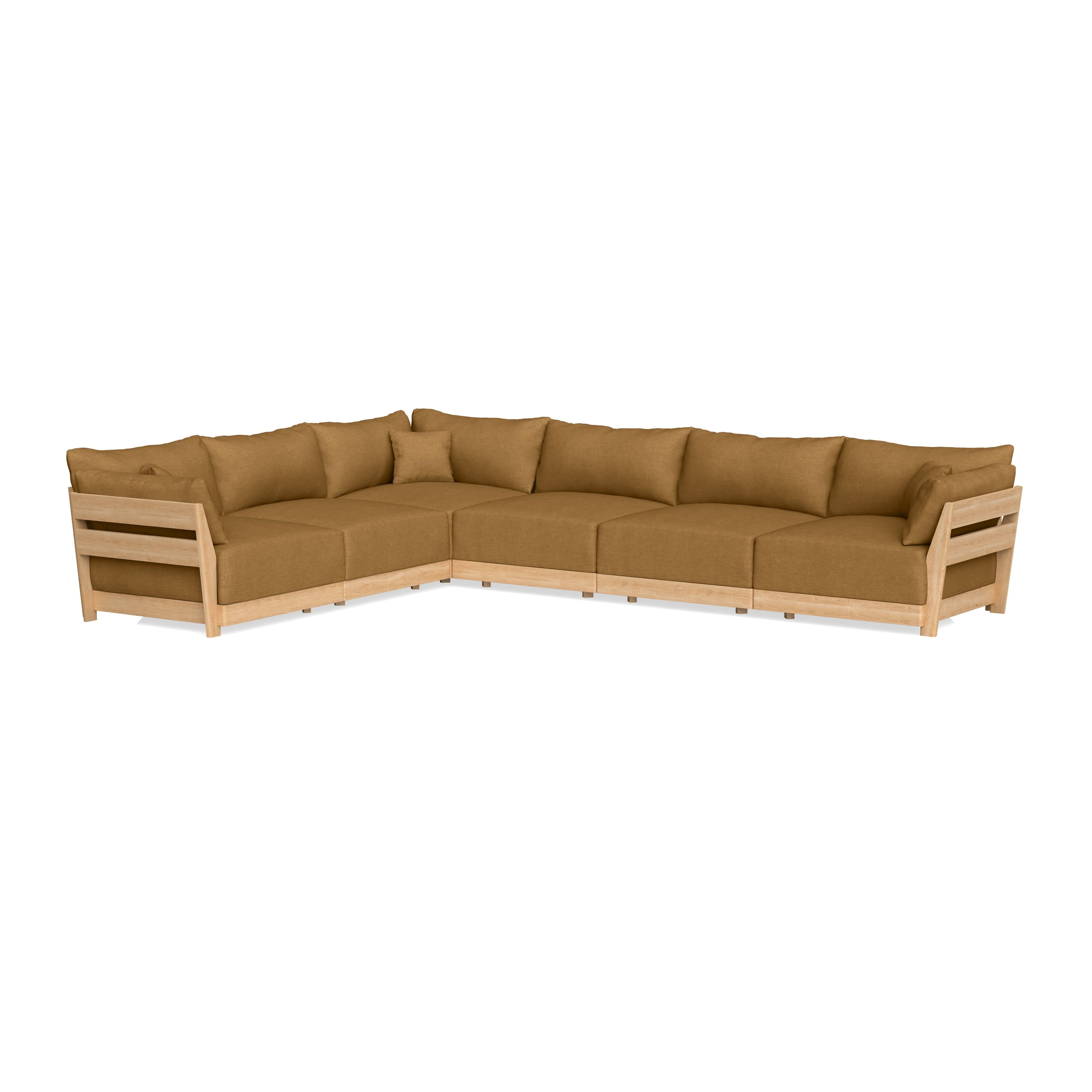 Modular Bondi Latte 6-Seater Corner Sectional in Dijon | Memory Foam Blend