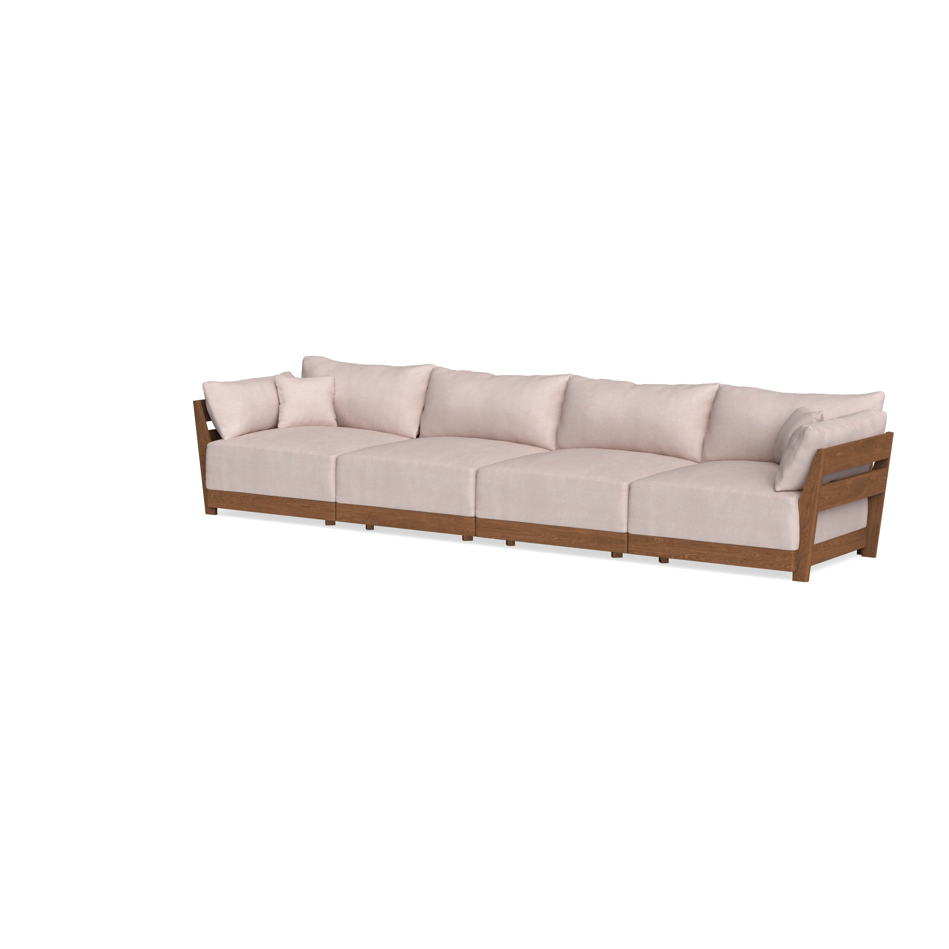 Modular Bondi Espresso 4-Seater Sofa in Blush | Memory Foam Blend