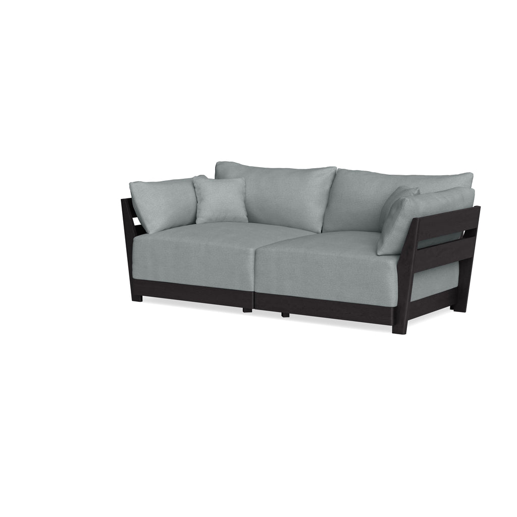 Modular Bondi Black 2-Seater Sofa in Light Steel | Memory Foam Blend