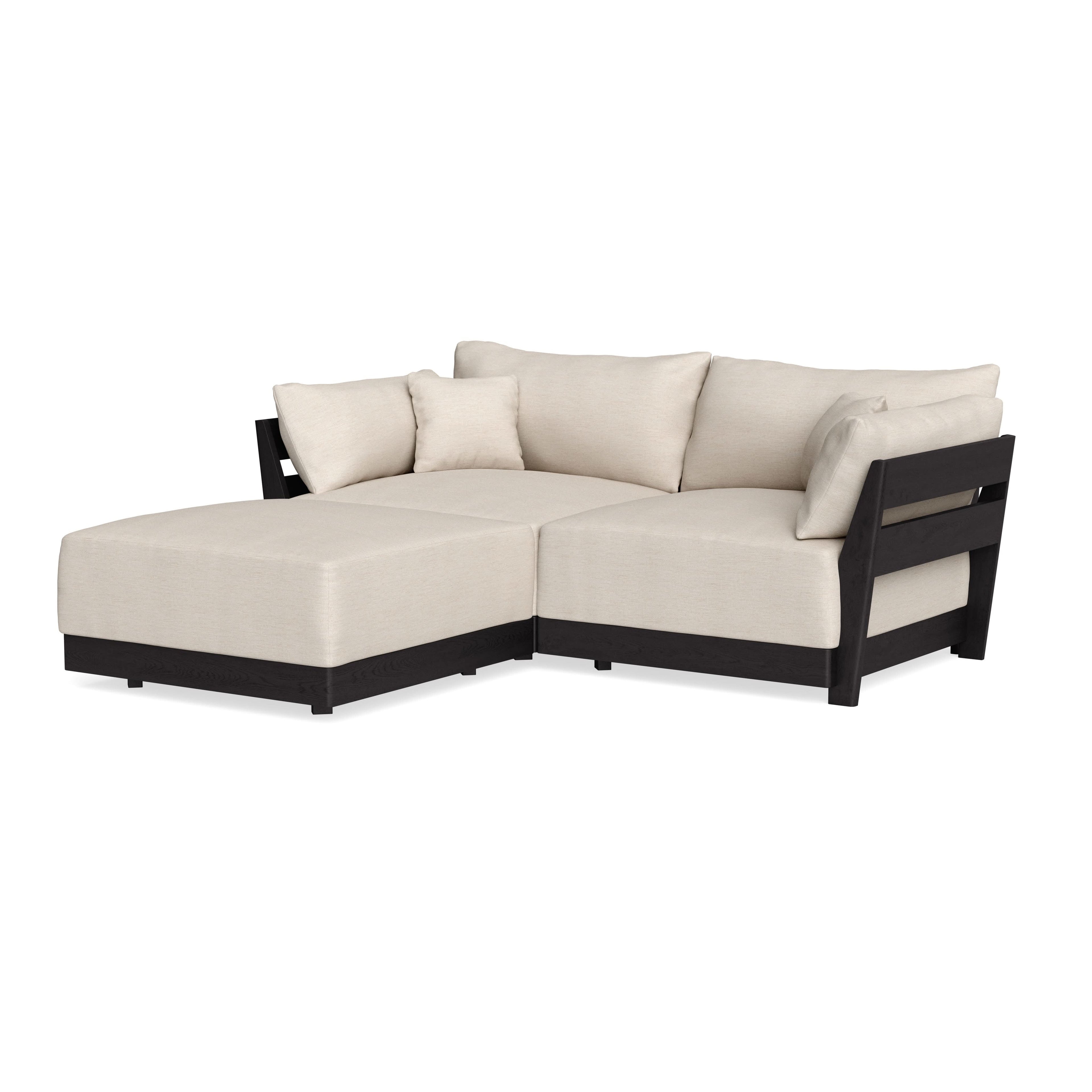 Modular Bondi Black 2-Seater Sectional in Seashell | Memory Foam Blend