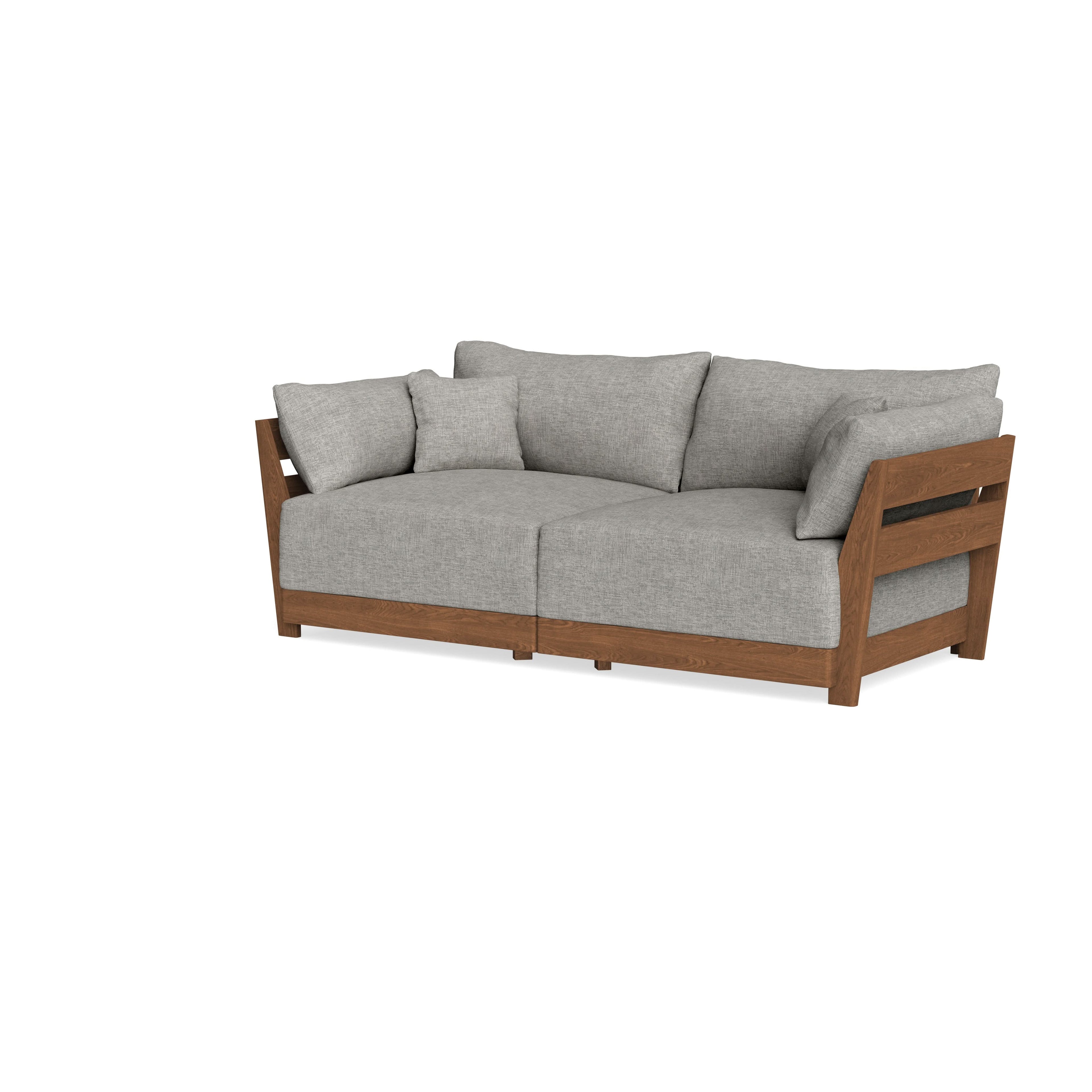 Modular Bondi Espresso 2-Seater Sofa in Fog | Memory Foam Blend