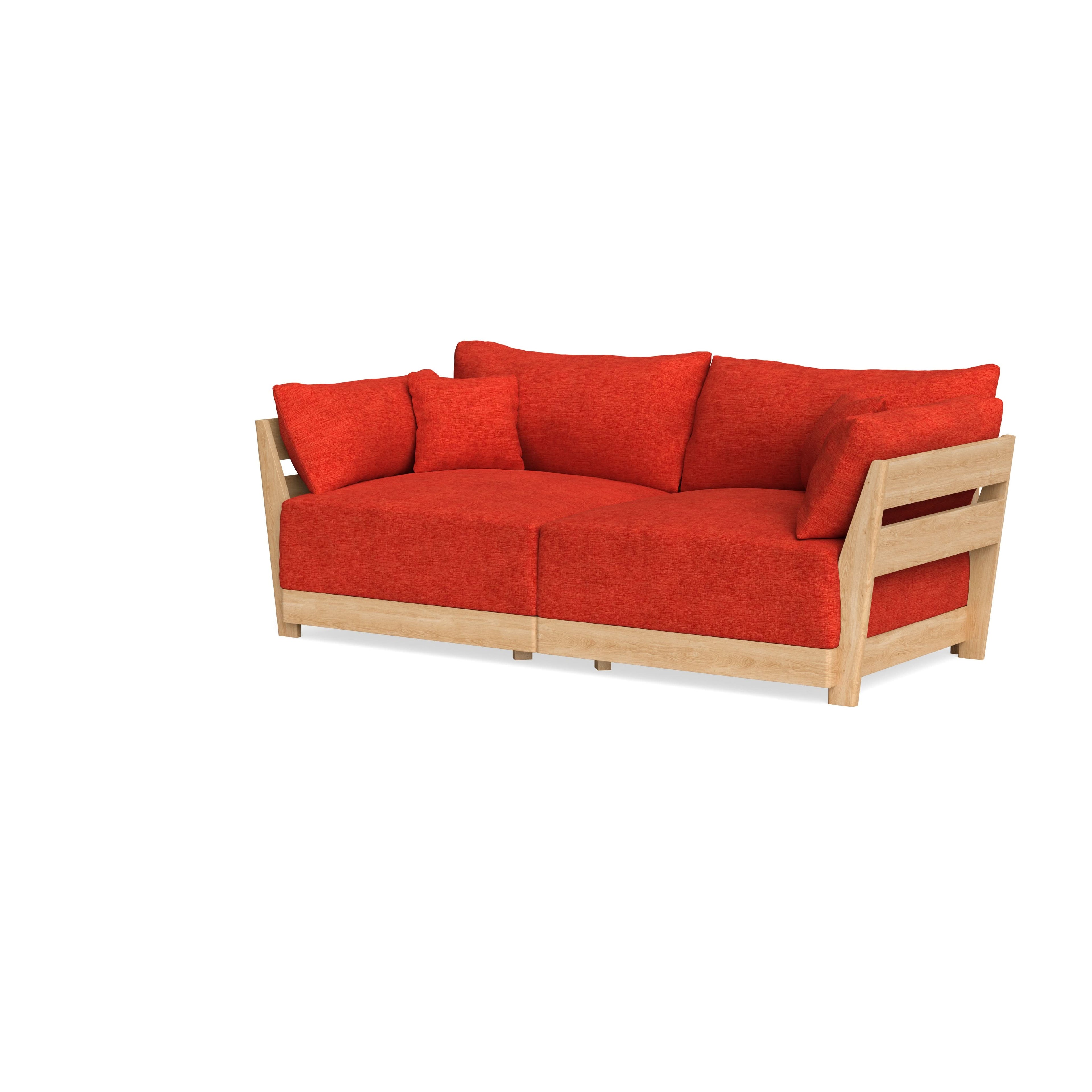 Modular Bondi Latte 2-Seater Sofa in Poppy Orange | Classic Blend