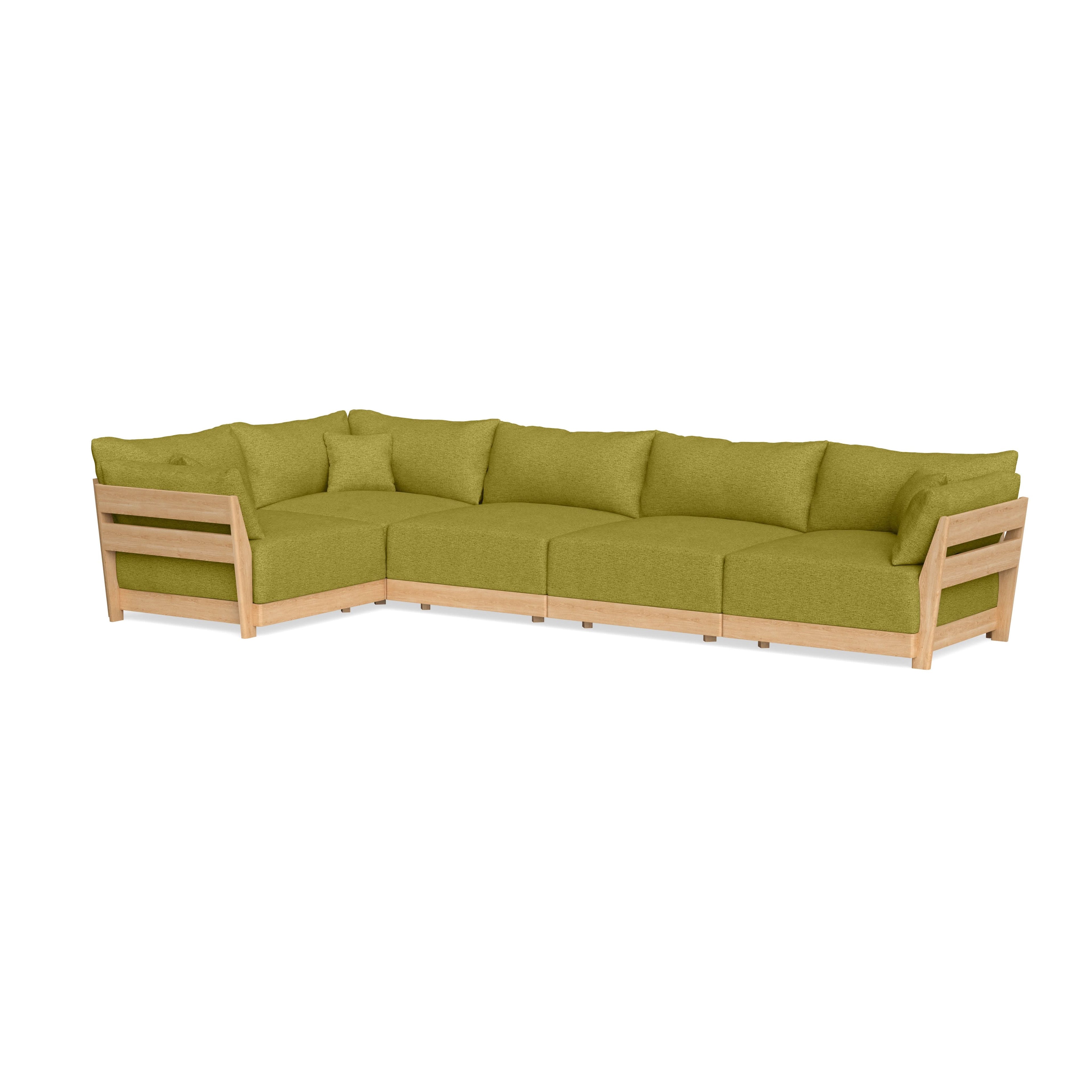 Modular Bondi Latte 5-Seater L-Sectional in Avocado | Memory Foam Blend