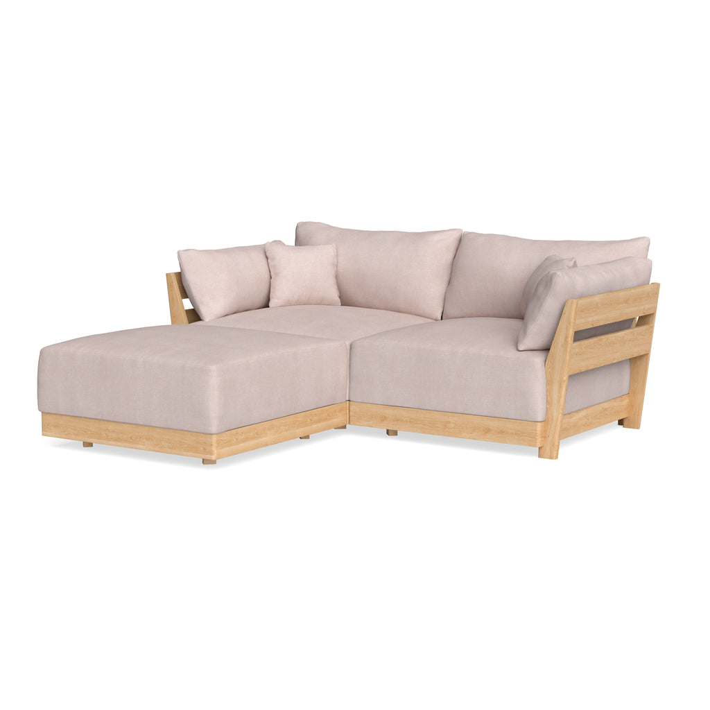 Modular Bondi Latte 2-Seater Sectional in Blush | Memory Foam Blend