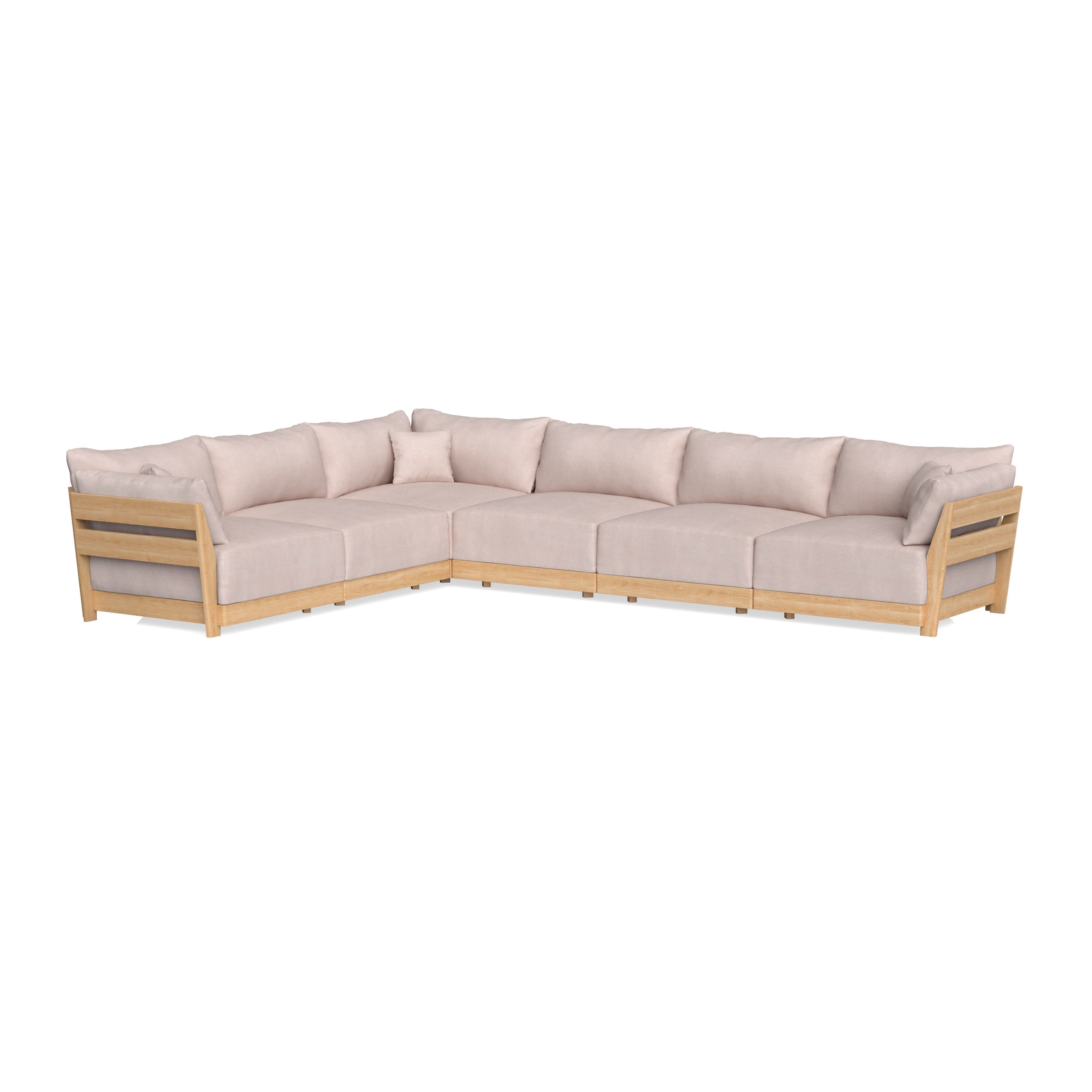 Modular Bondi Latte 6-Seater Corner Sectional in Blush | Classic Blend