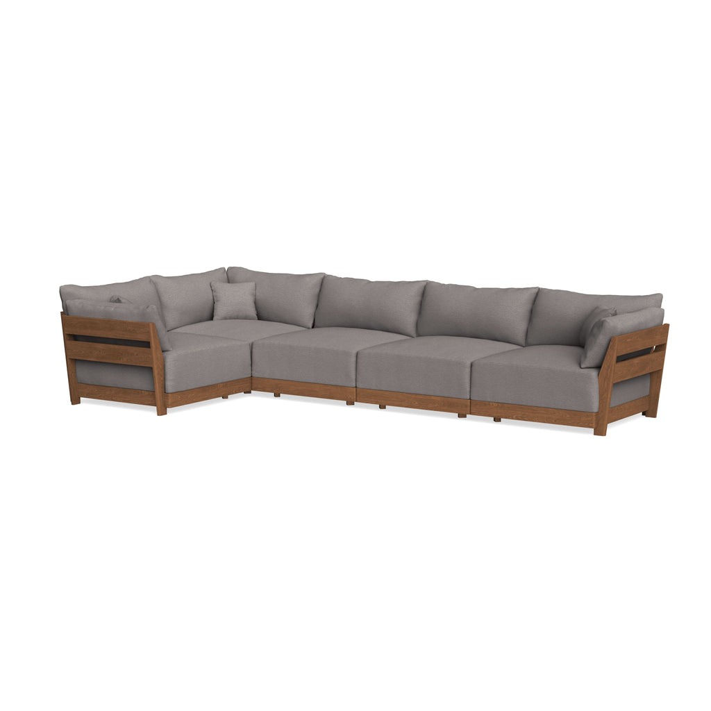 Modular Bondi Espresso 5-Seater L-Sectional in Cement | Classic Blend