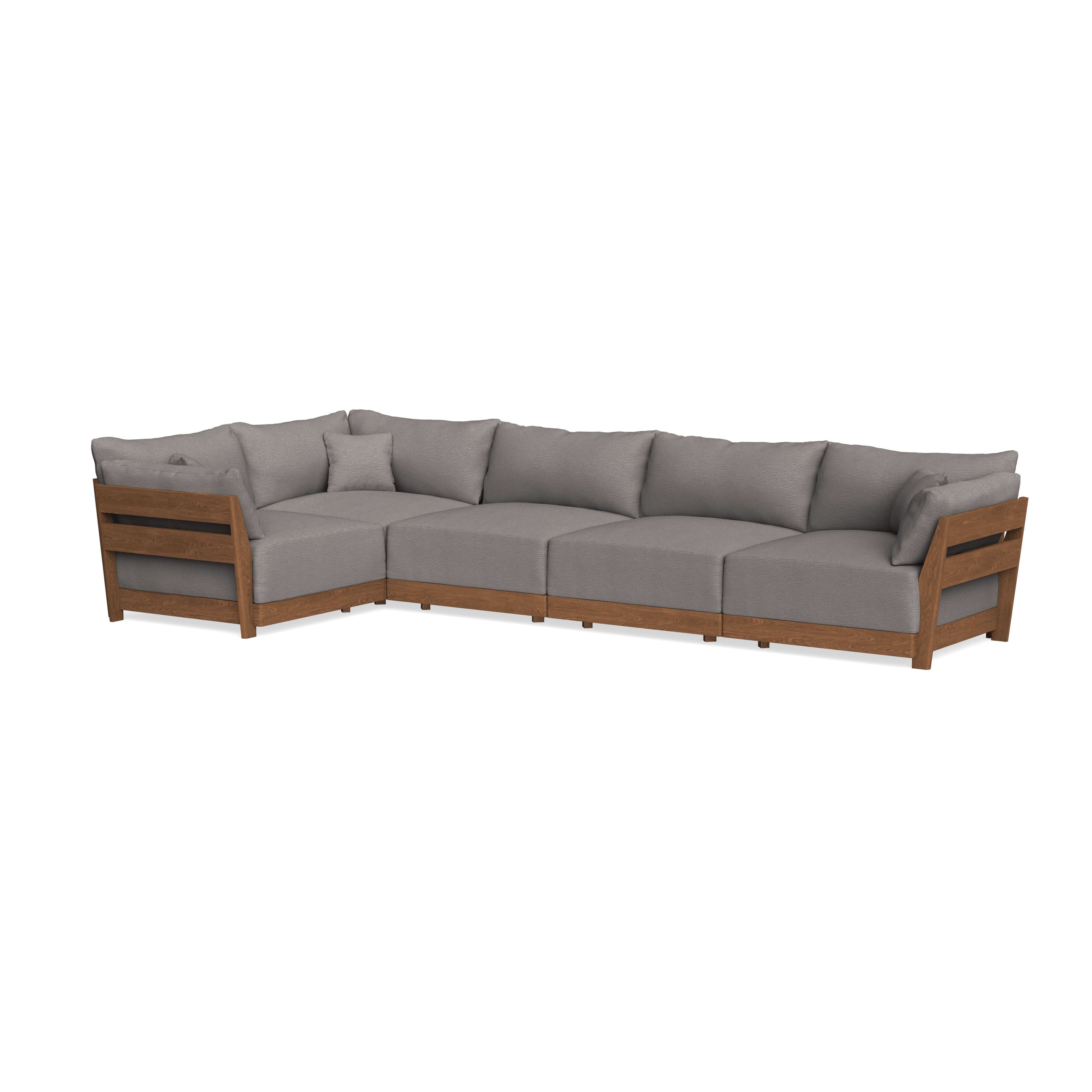 Modular Bondi Espresso 5-Seater L-Sectional in Cement | Classic Blend