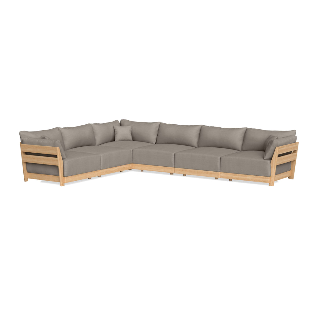 Modular Bondi Latte 6-Seater Corner Sectional in Cinder Gray | Memory Foam Blend