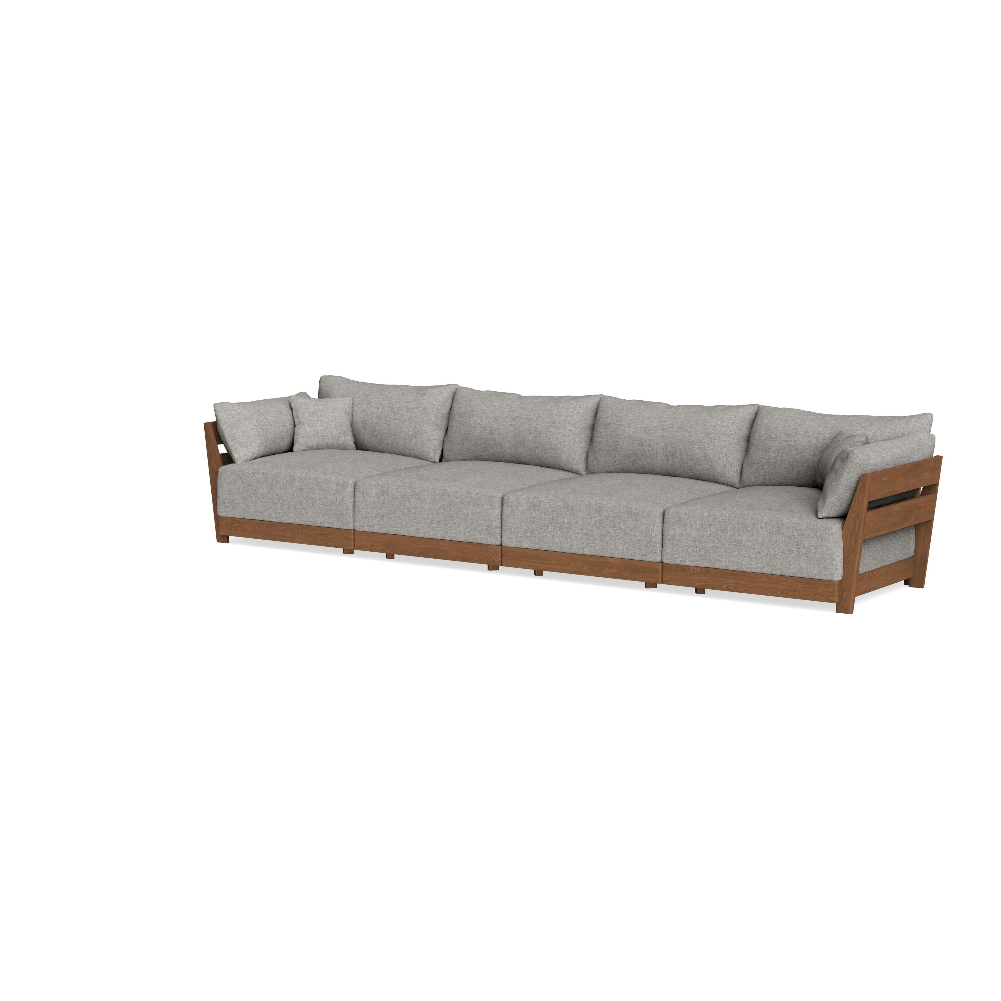 Modular Bondi Espresso 4-Seater Sofa in Fog | Memory Foam Blend