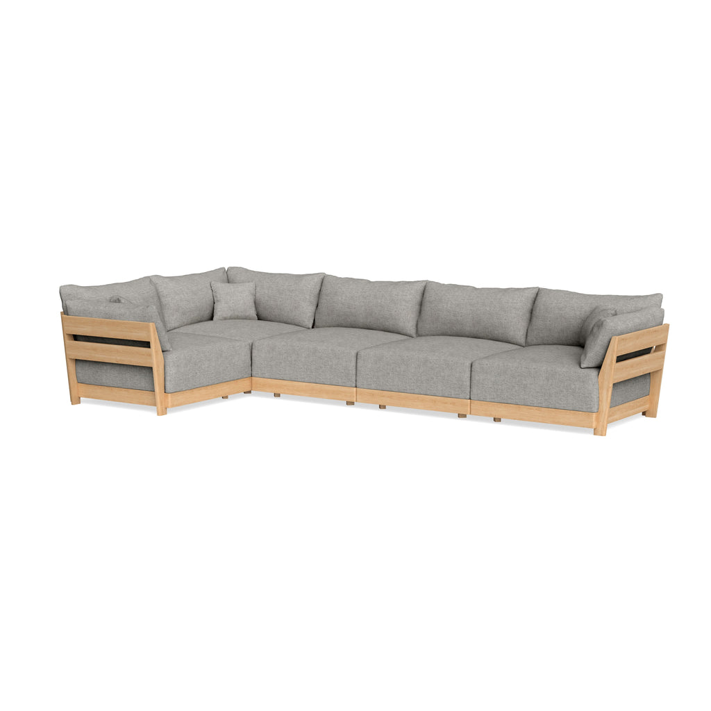 Modular Bondi Latte 5-Seater L-Sectional in Fog | Classic Blend