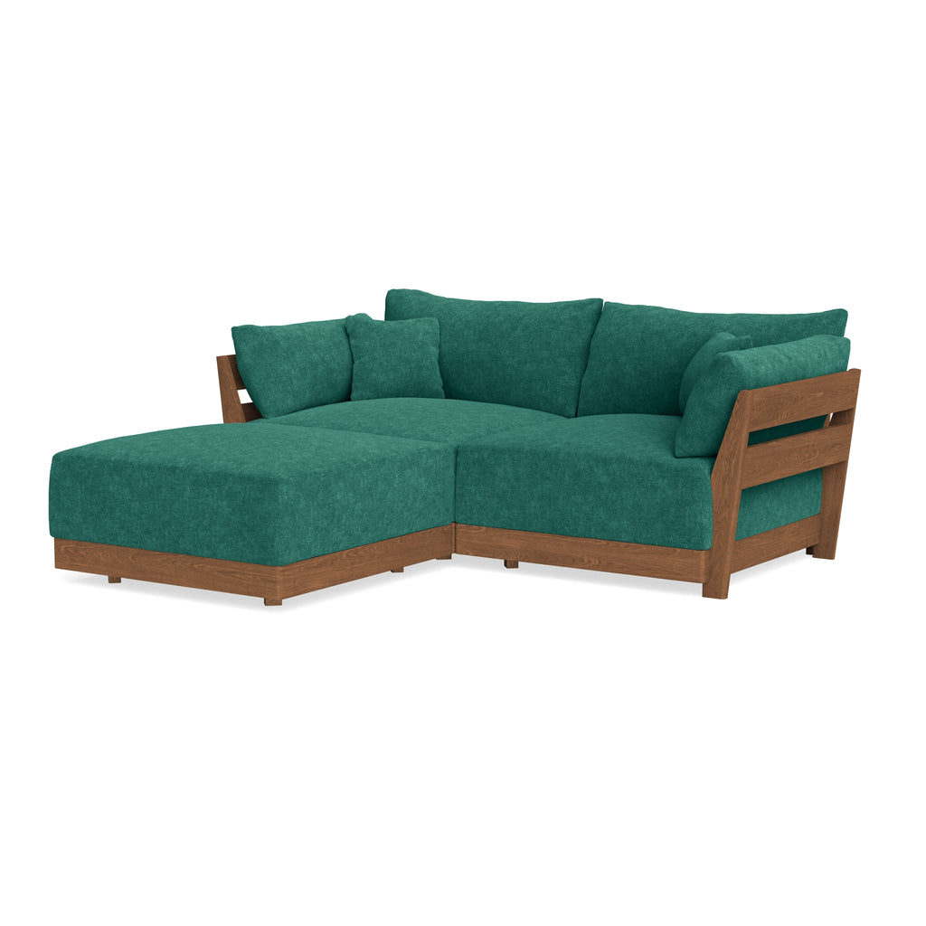 Modular Bondi Espresso 2-Seater Sectional in Jade Green | Classic Blend