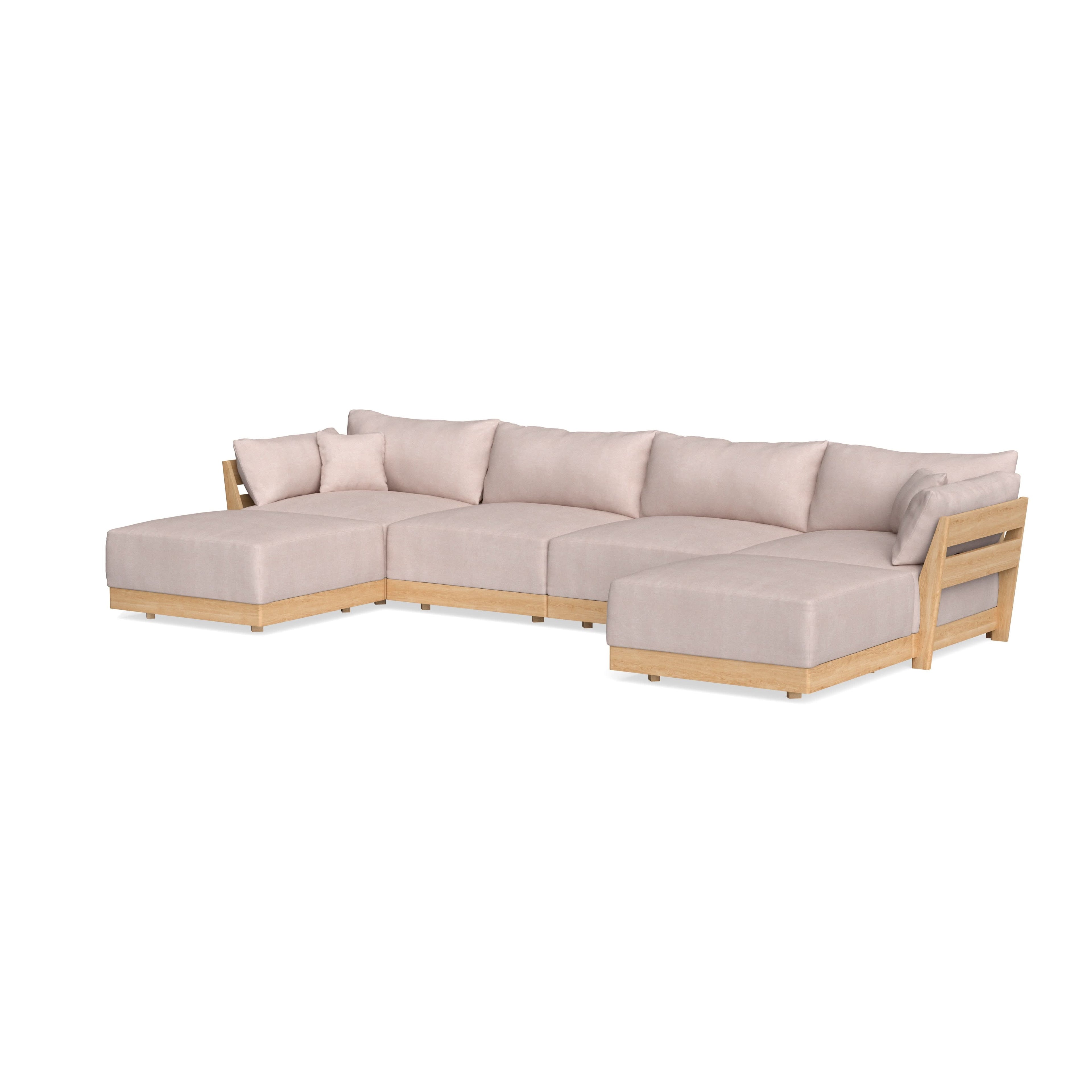 Modular Bondi Latte 4-Seater U-Sectional in Blush | Classic Blend