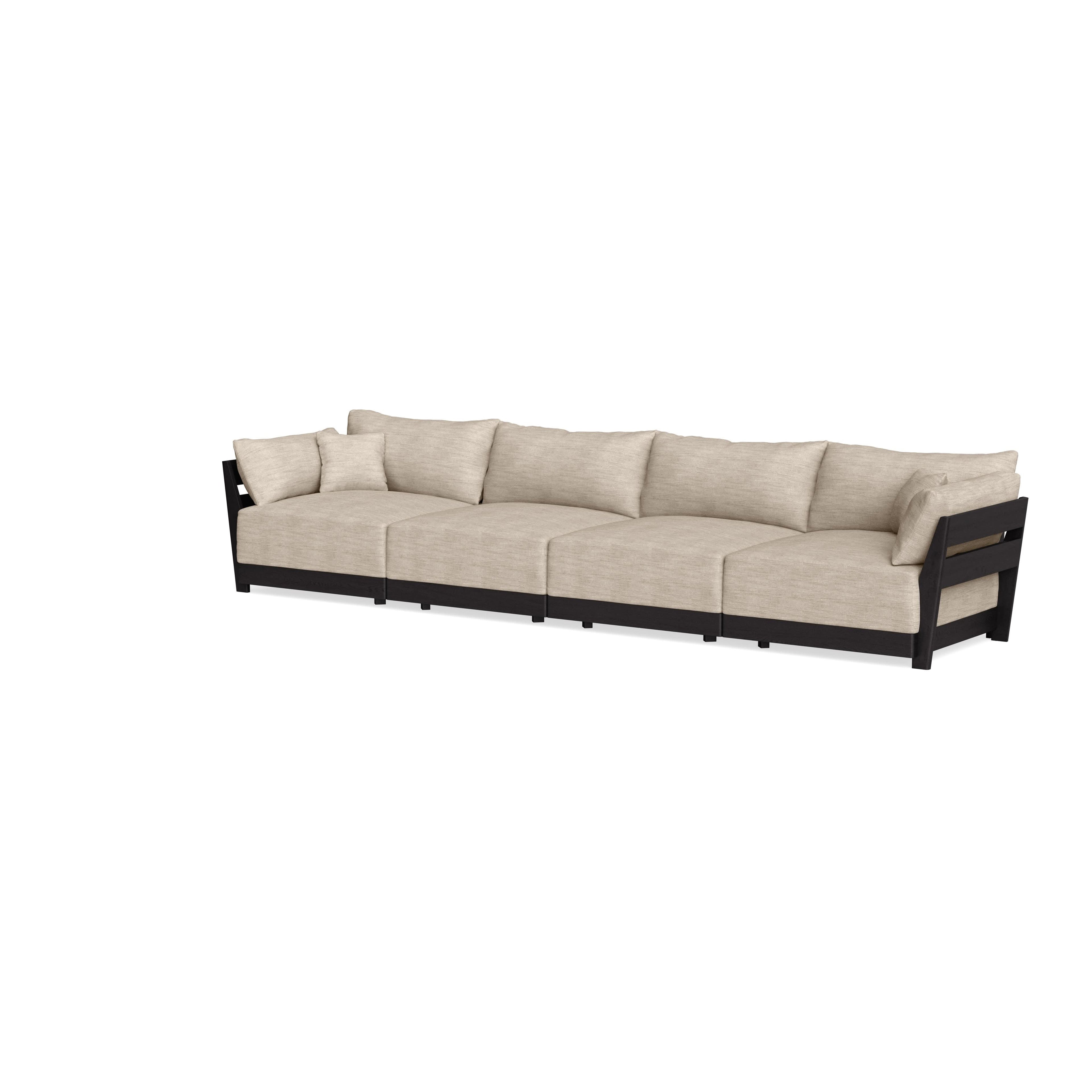 Modular Bondi Black 4-Seater Sofa in Wheat | Classic Blend