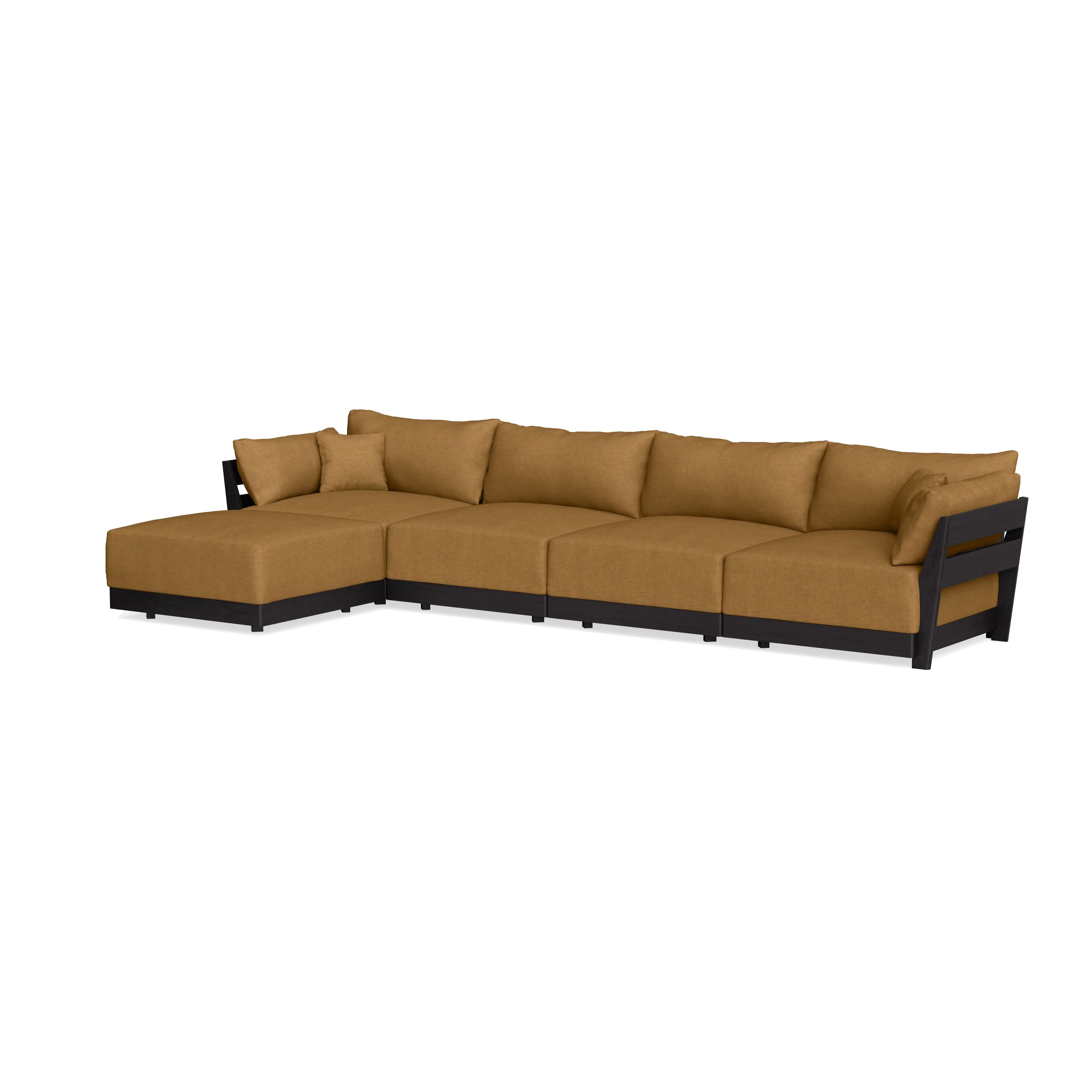 Modular Bondi Black 4-Seater Sectional in Dijon | Classic Blend