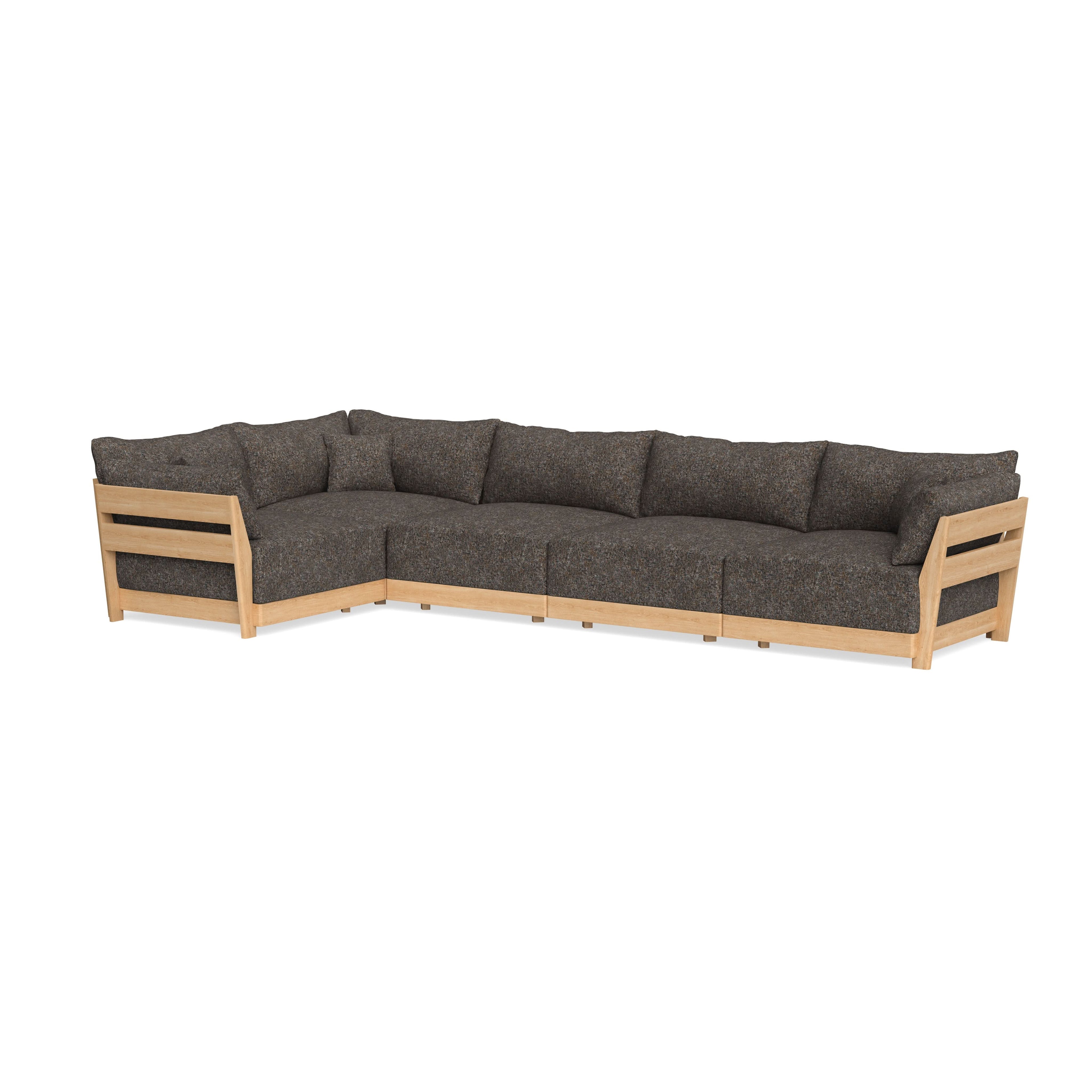 Modular Bondi Latte 5-Seater L-Sectional in Eclipse | Classic Blend