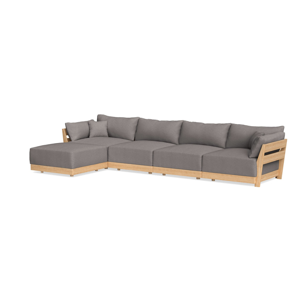 Modular Bondi Latte 4-Seater Sectional in Cement | Memory Foam Blend