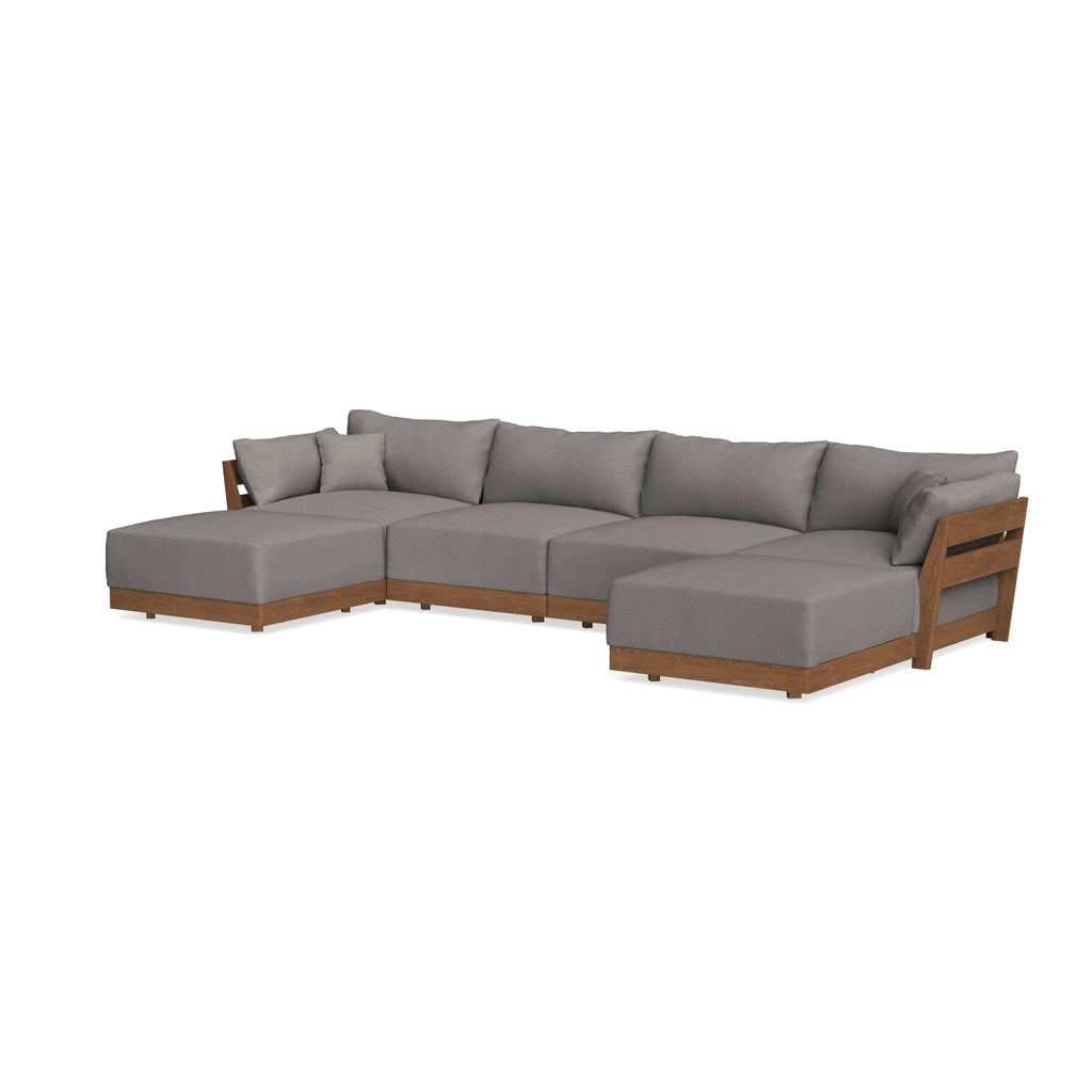 Modular Bondi Espresso 4-Seater U-Sectional in Cement | Classic Blend