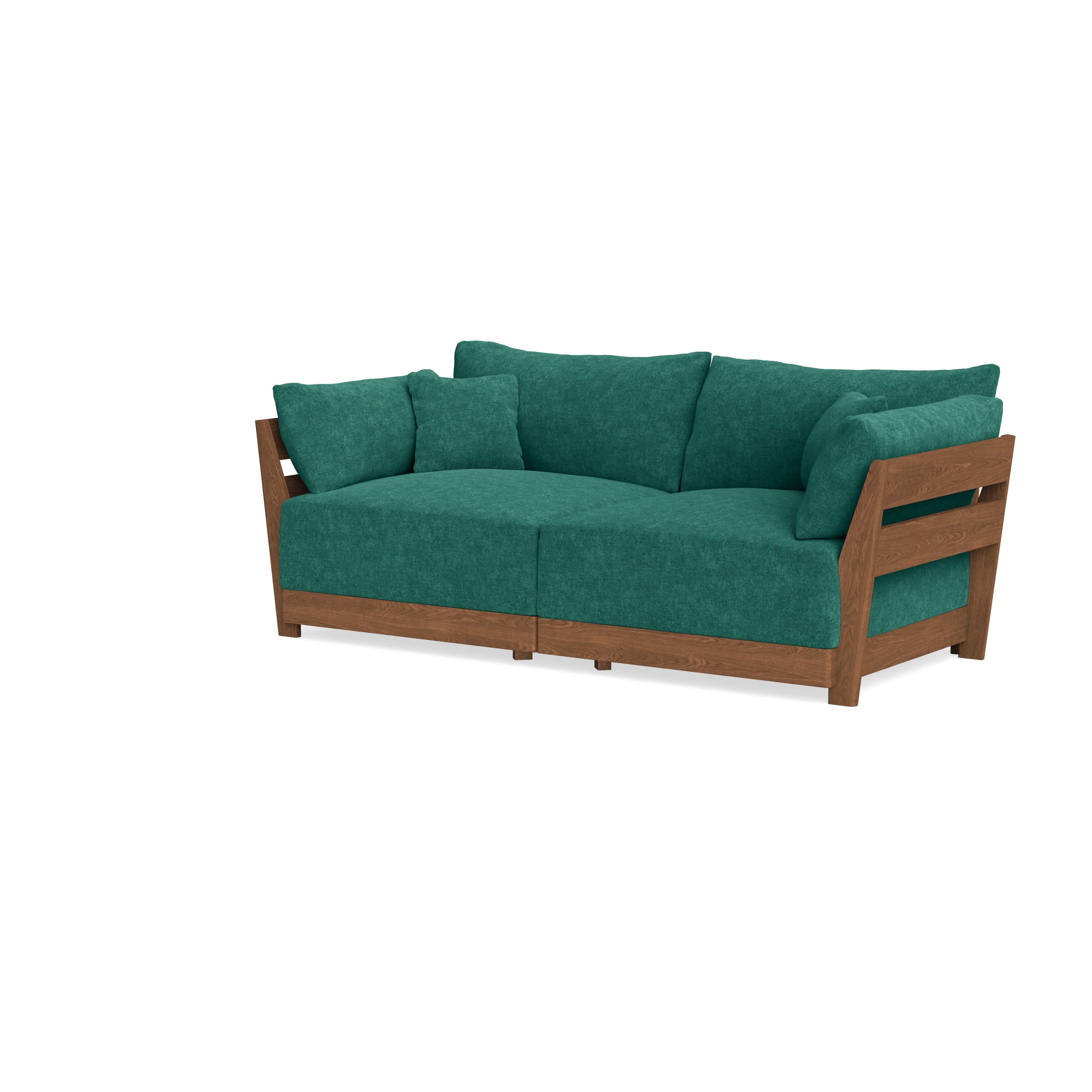 Modular Bondi Espresso 2-Seater Sofa in Jade Green | Memory Foam Blend