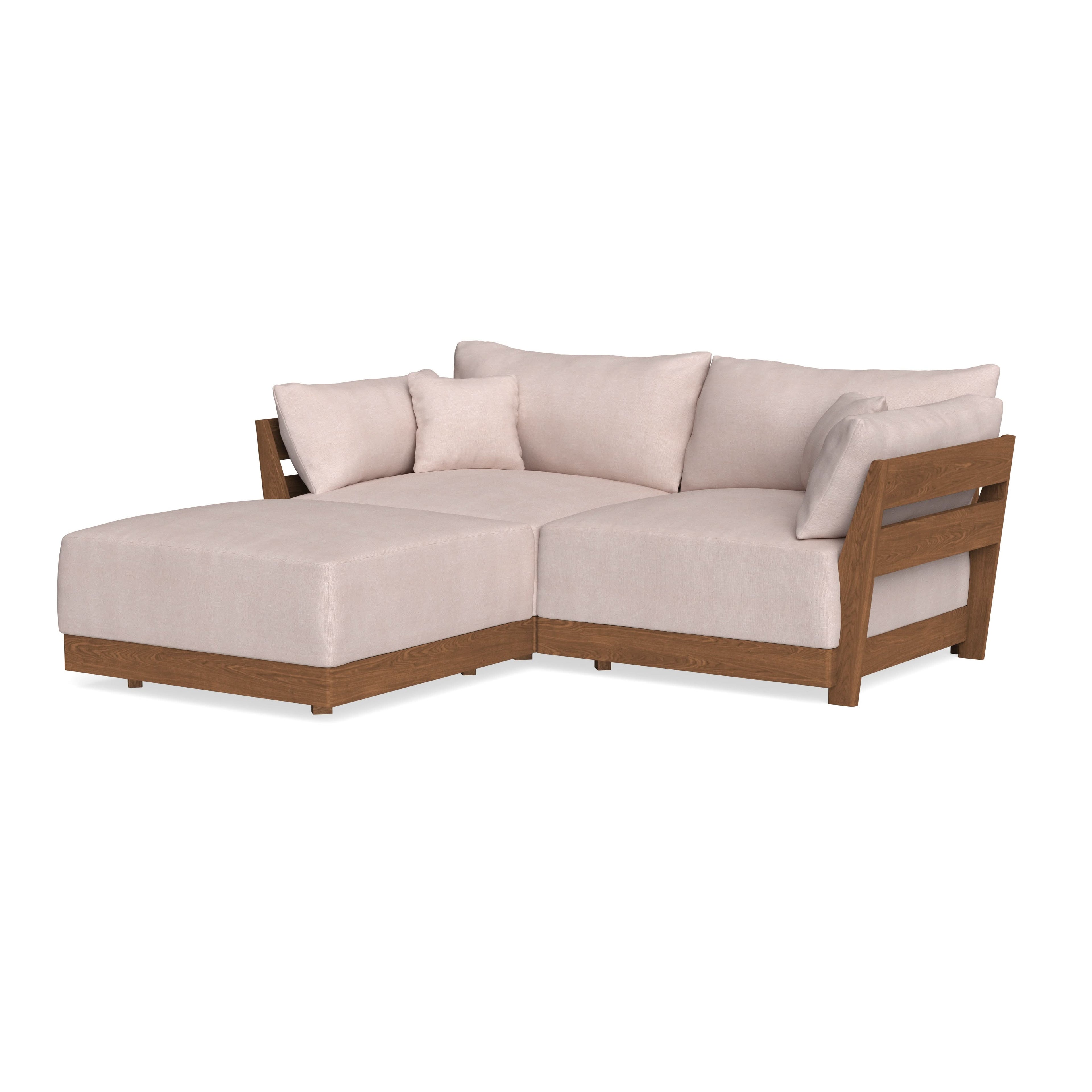 Modular Bondi Espresso 2-Seater Sectional in Blush | Classic Blend
