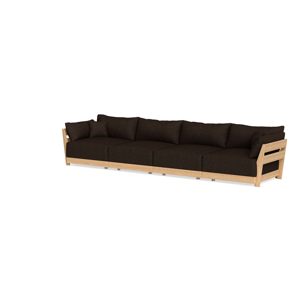 Modular Bondi Latte 4-Seater Sofa in Espresso | Memory Foam Blend