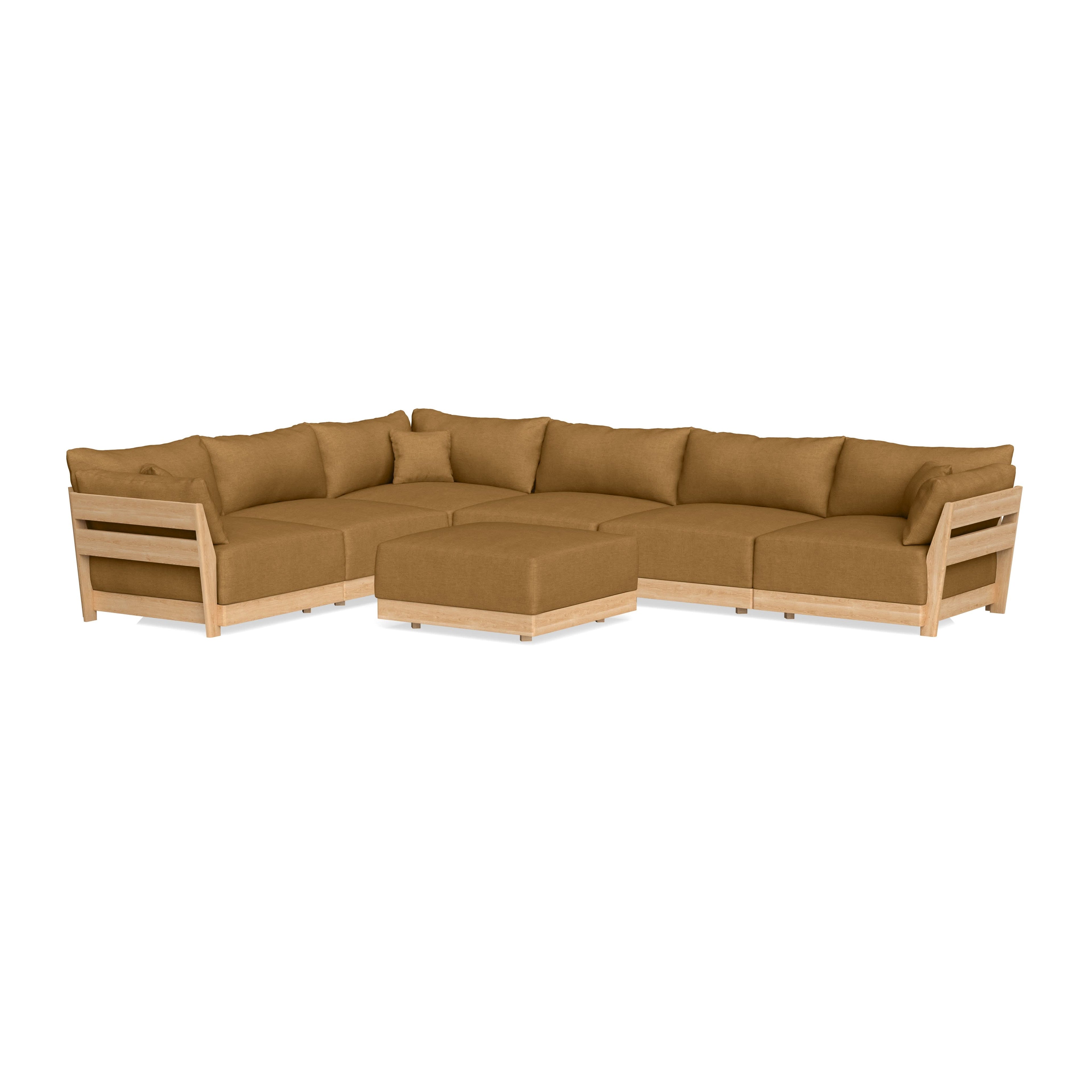 Slipcover Only - Modular Bondi 6-Seater Corner Sectional + Ottoman in Dijon