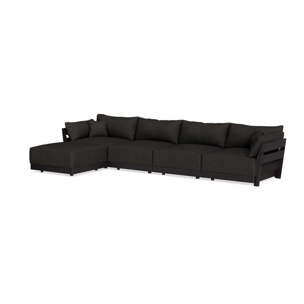 Modular Bondi Black 4-Seater Sectional in Peppercorn | Memory Foam Blend