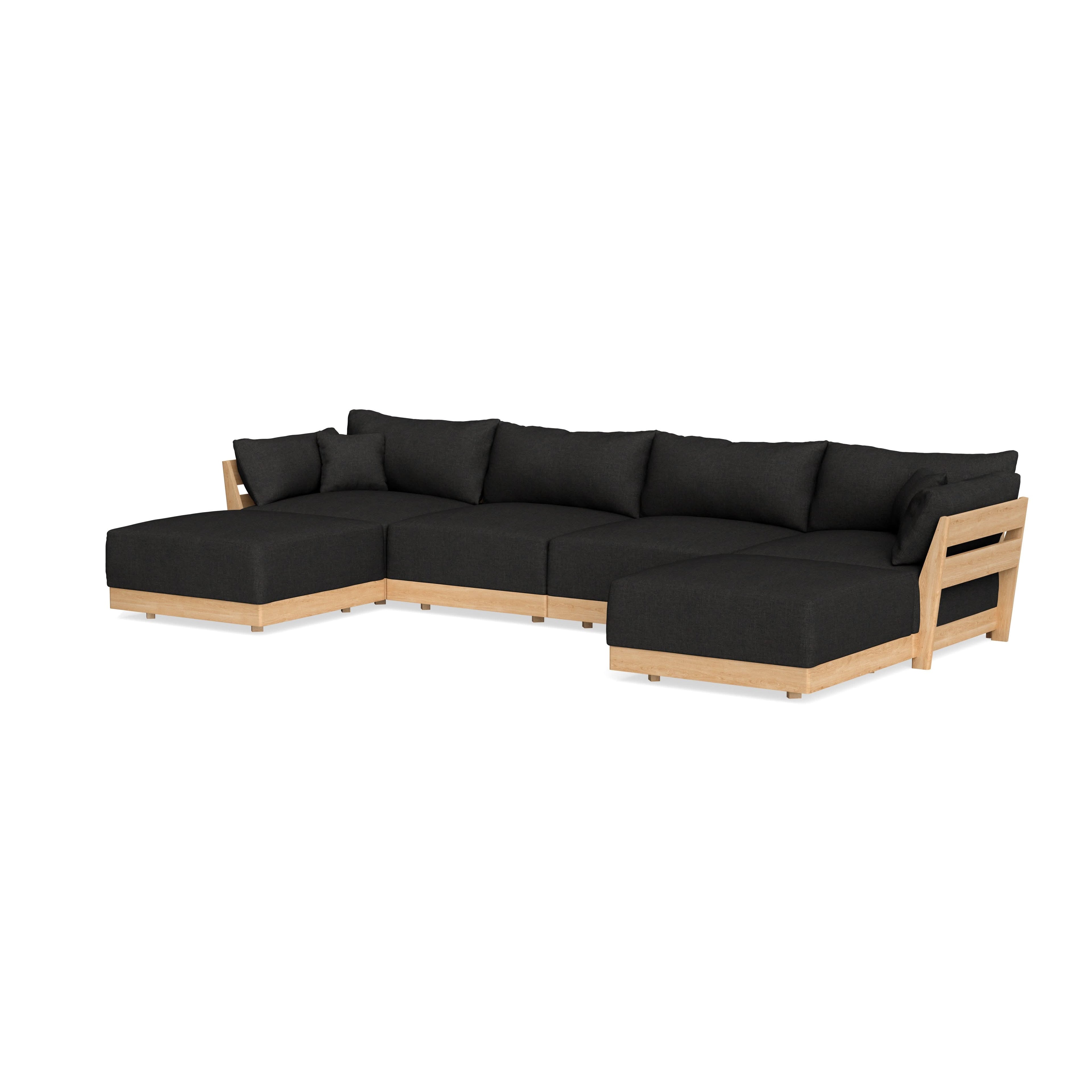 Modular Bondi Latte 4-Seater U-Sectional in Peppercorn | Classic Blend