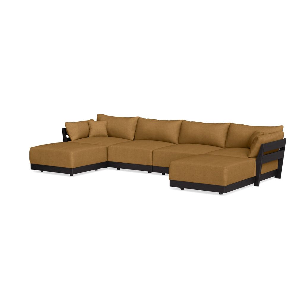 Modular Bondi Black 4-Seater U-Sectional in Dijon | Memory Foam Blend