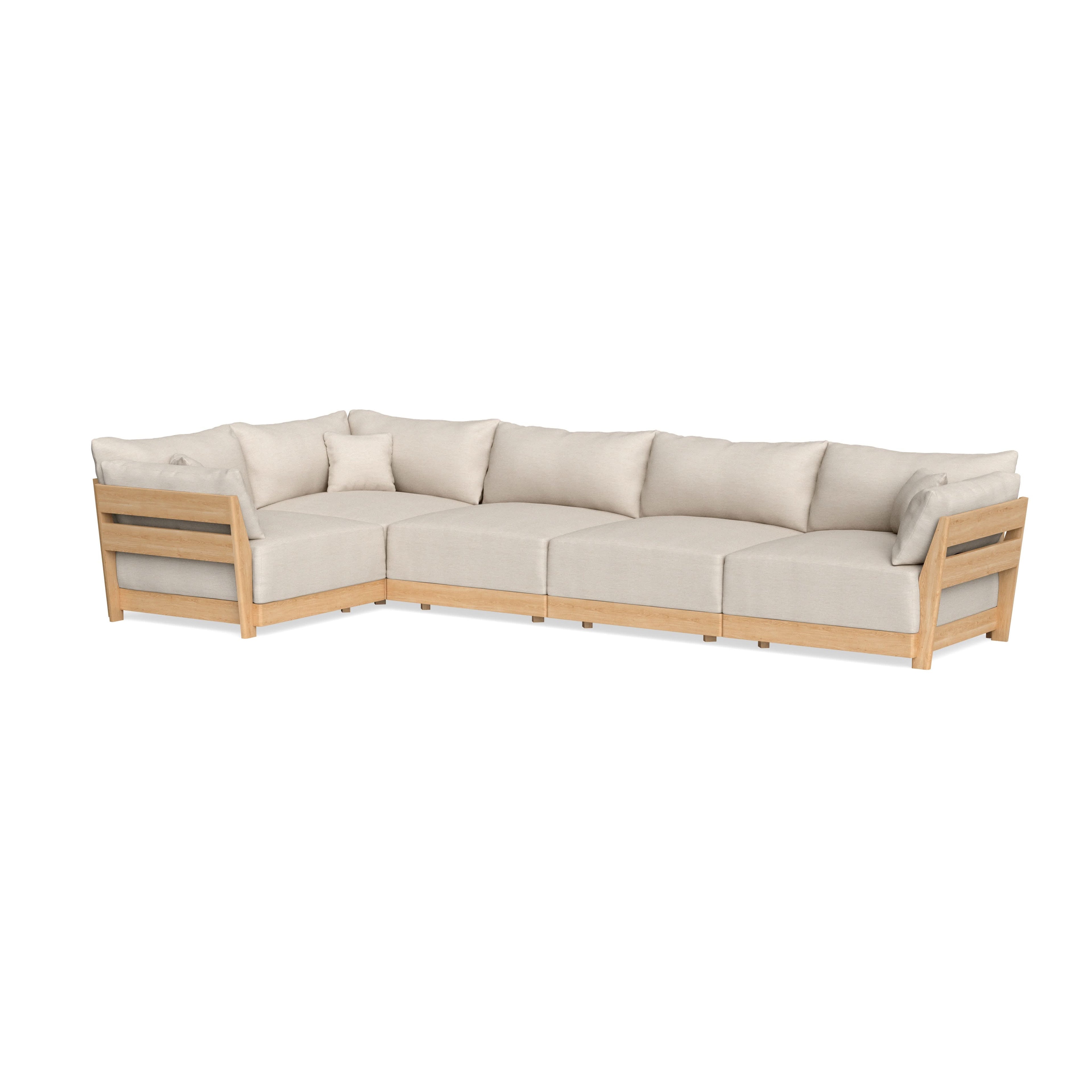 Modular Bondi Latte 5-Seater L-Sectional in Seashell | Memory Foam Blend