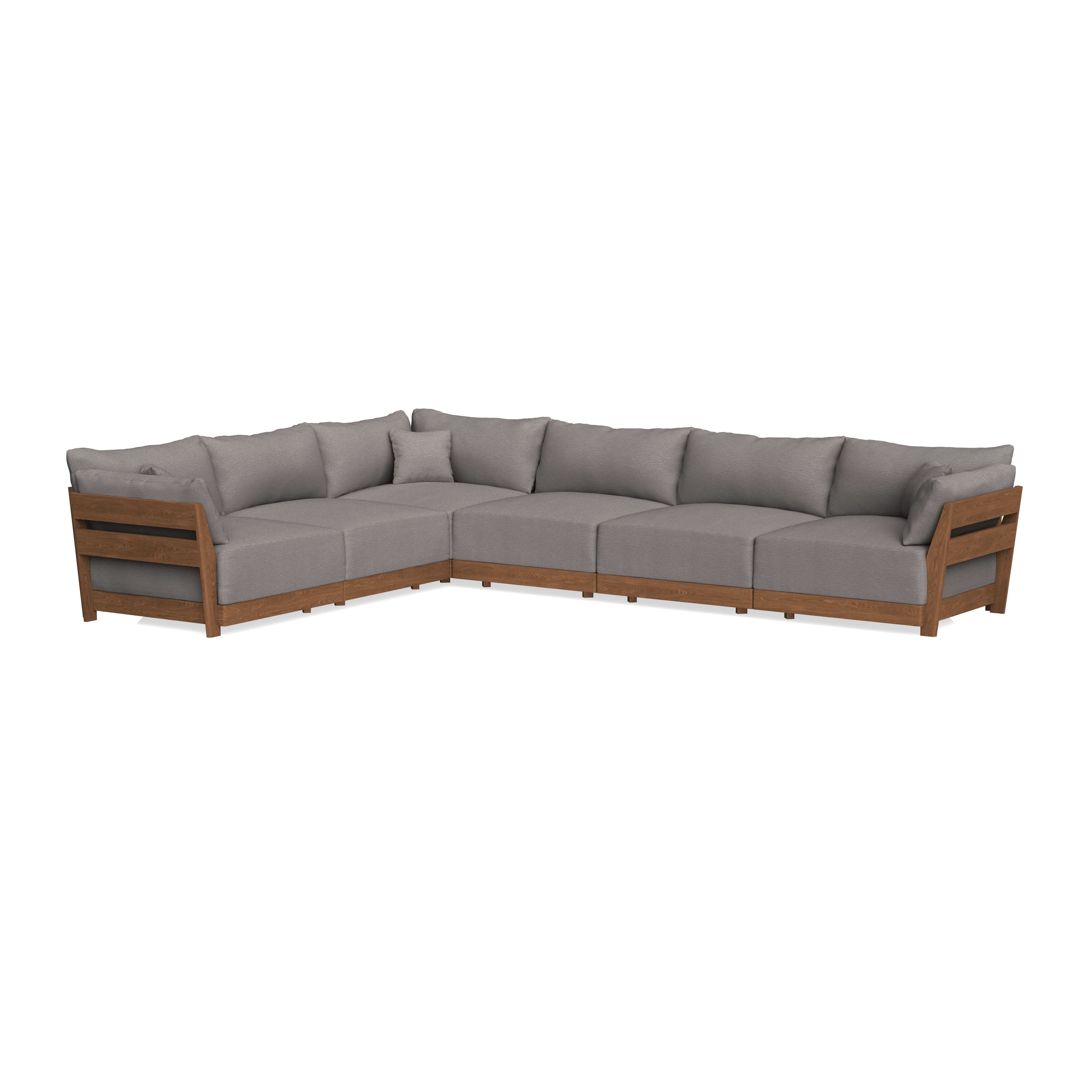 Modular Bondi Espresso 6-Seater Corner Sectional in Cement | Classic Blend